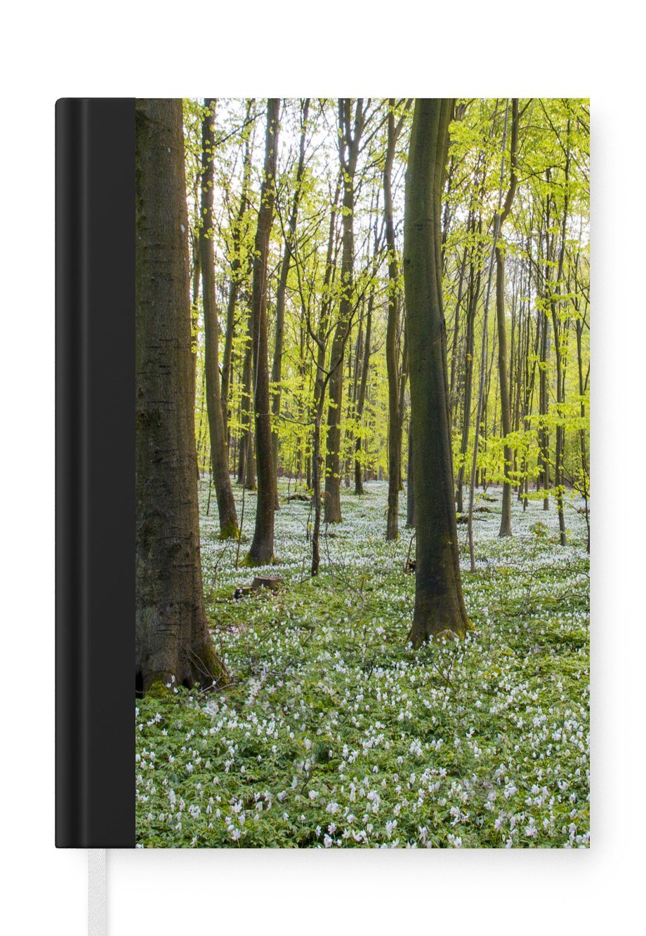 MuchoWow Notizbuch Bäume - Blumen - Frühling, Journal, Merkzettel, Tagebuch, Notizheft, A5, 98 Seiten, Haushaltsbuch