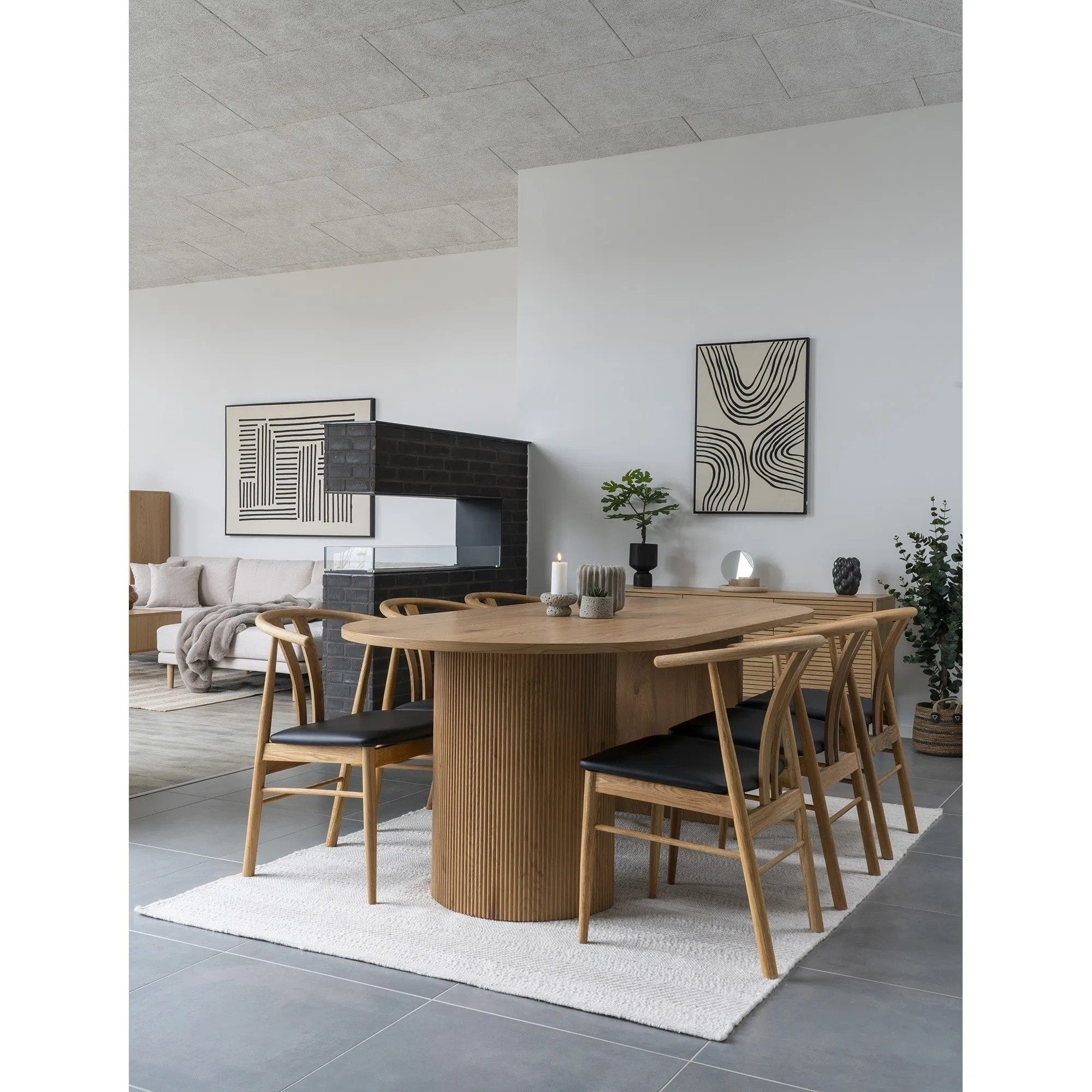 House Nordic Esstisch in Eiche Dekor, MDF - 210x75x100cm (BxHxT)