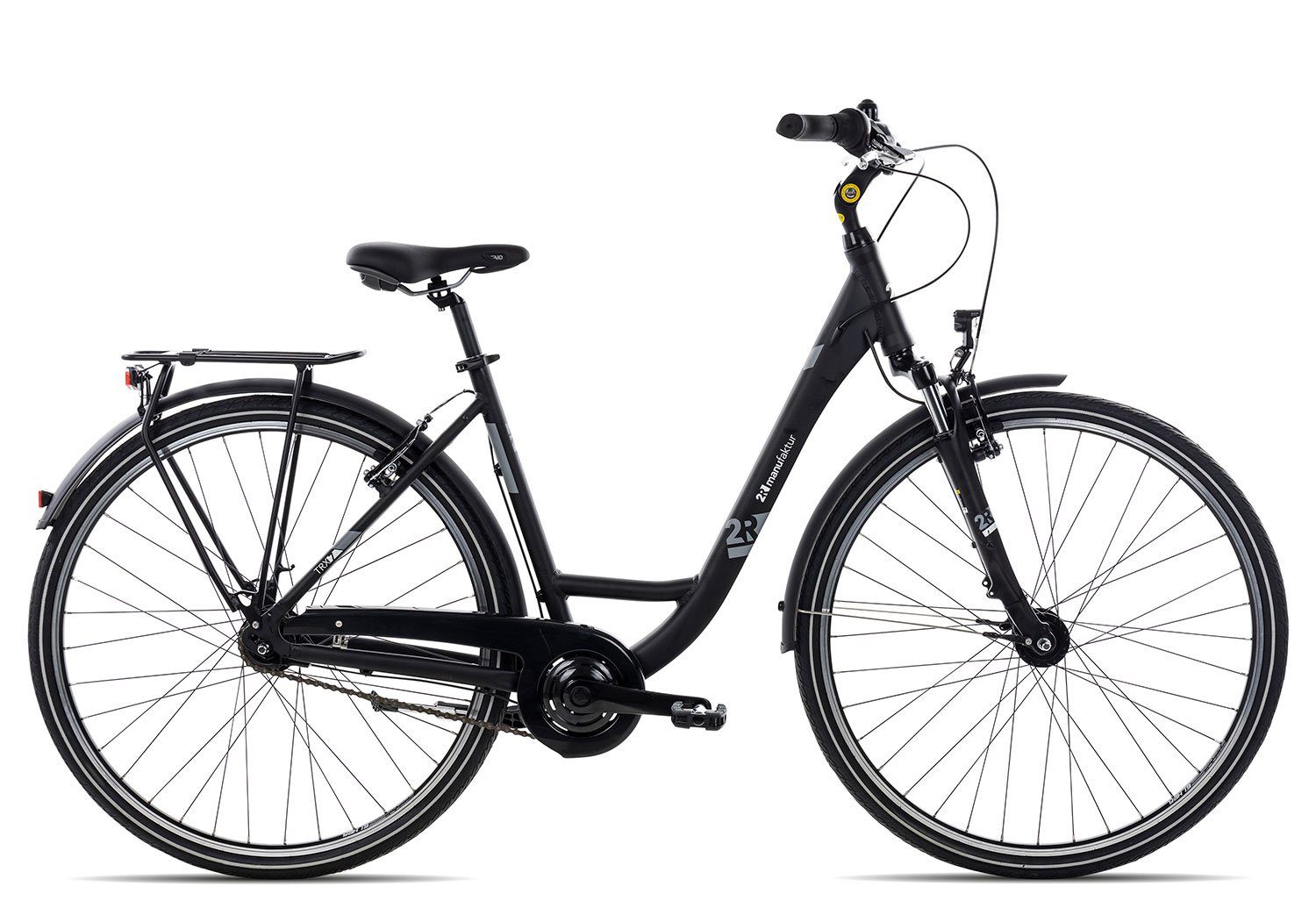 2R Manufaktur Cityrad TRX 7 Wave, 7 Gang Shimano Nexus 7 Rücktritt Schaltwerk, Nabenschaltung Rücktritt, Damenrad 28 Zoll tiefer Einstieg schwarz/grau