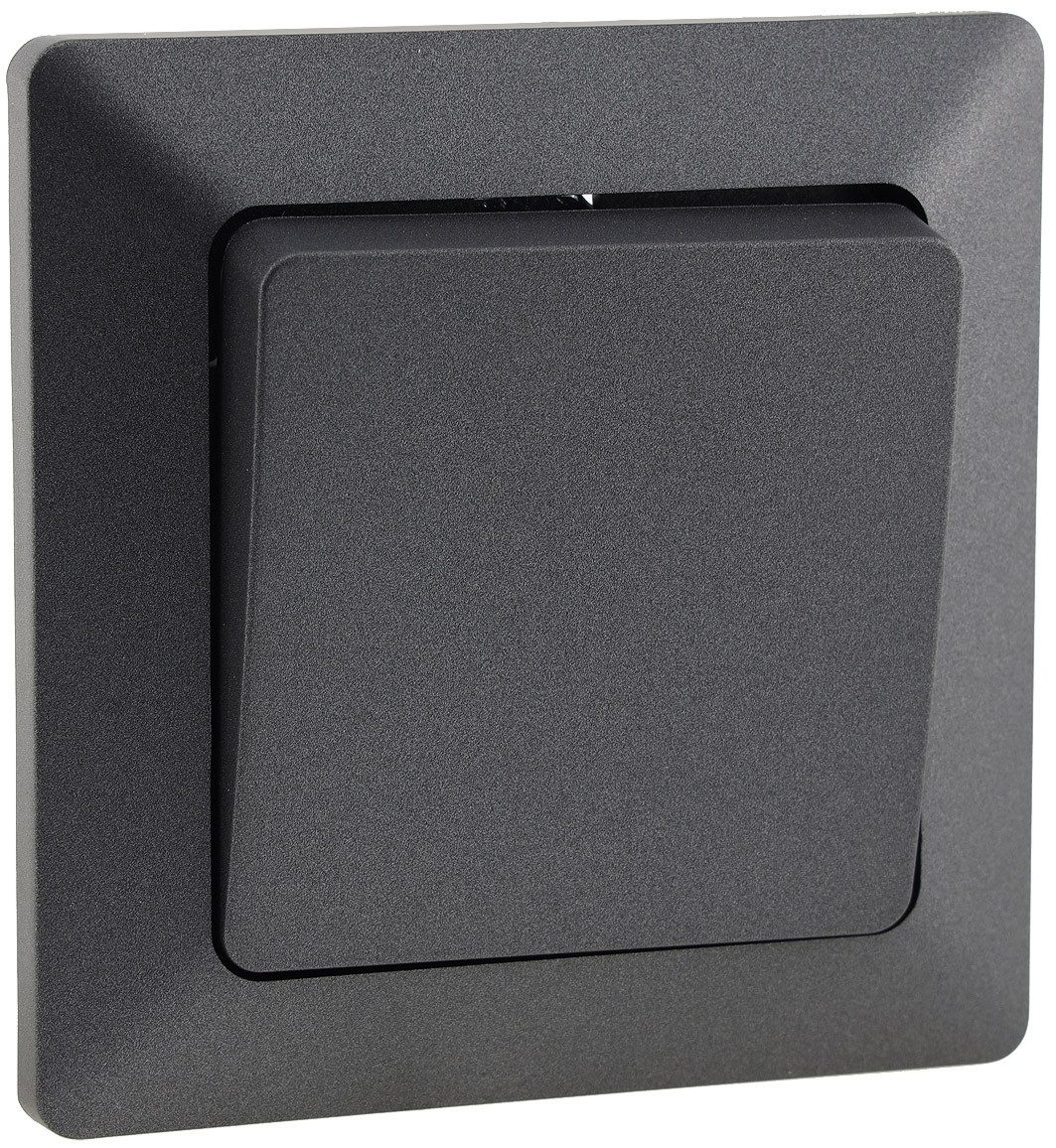 ChiliTec Unterputz-Steckdose MILOS Serie Steckdosen, Schalter, Rahmen, Dimmer, SAT, UP, Anthrazit