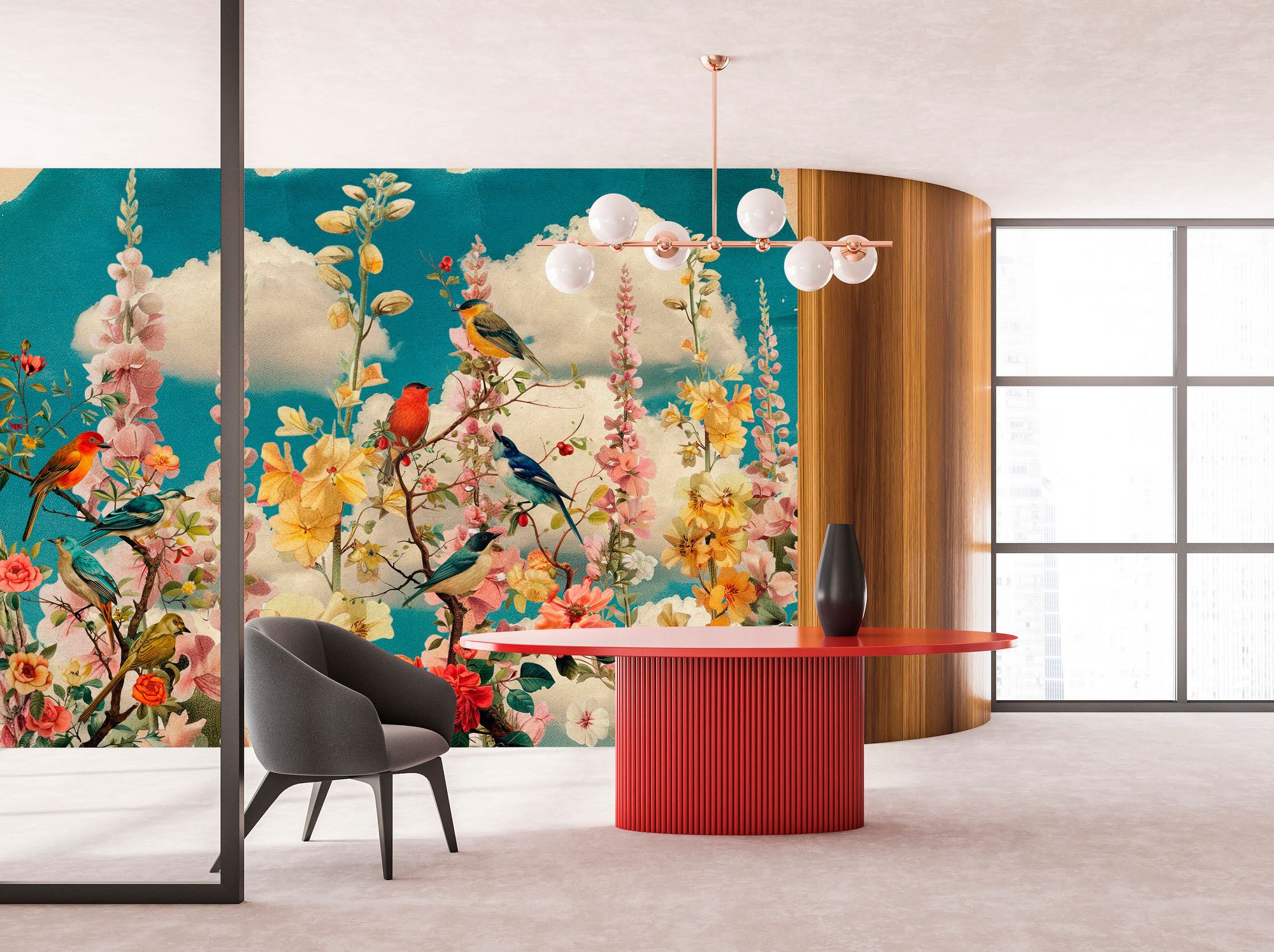 living walls Fototapete Walls by Patel 5 Fototapete Fantasievolle Kunstwelten, glatt, clean, (4 St), Fantasievolle Kunstwelten auf 200 g/m² Premium-Vlies