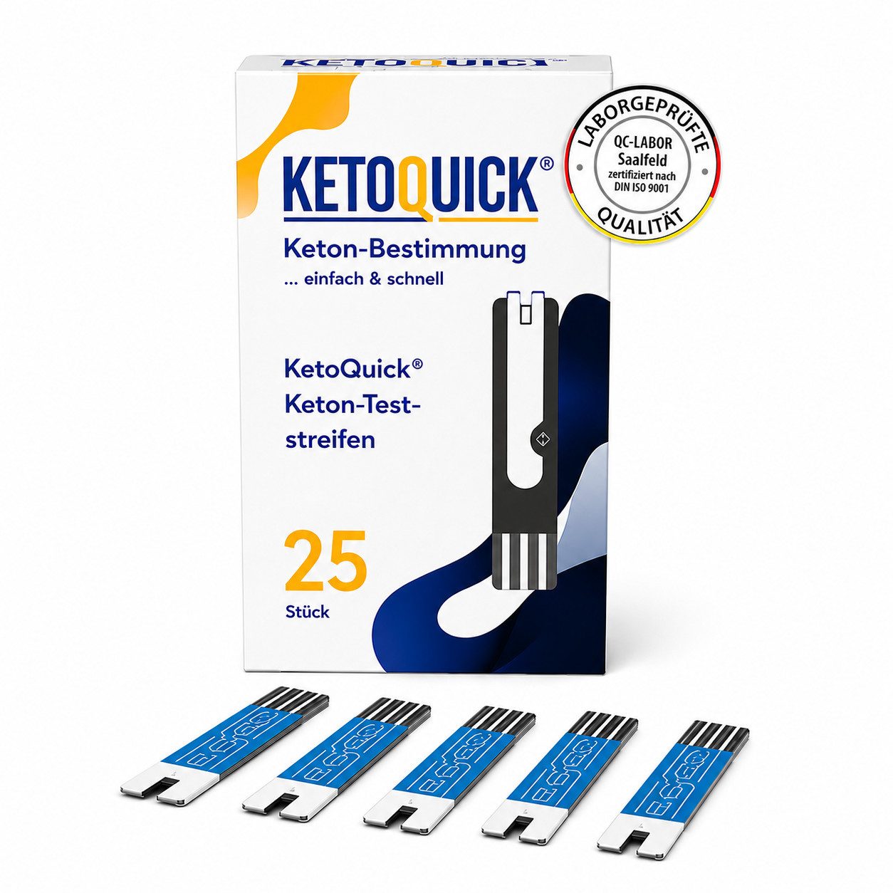 KetoQuick Keton-Teststreifen, 1 Messparameter, 25-tlg., Nachfüll Teststeifen