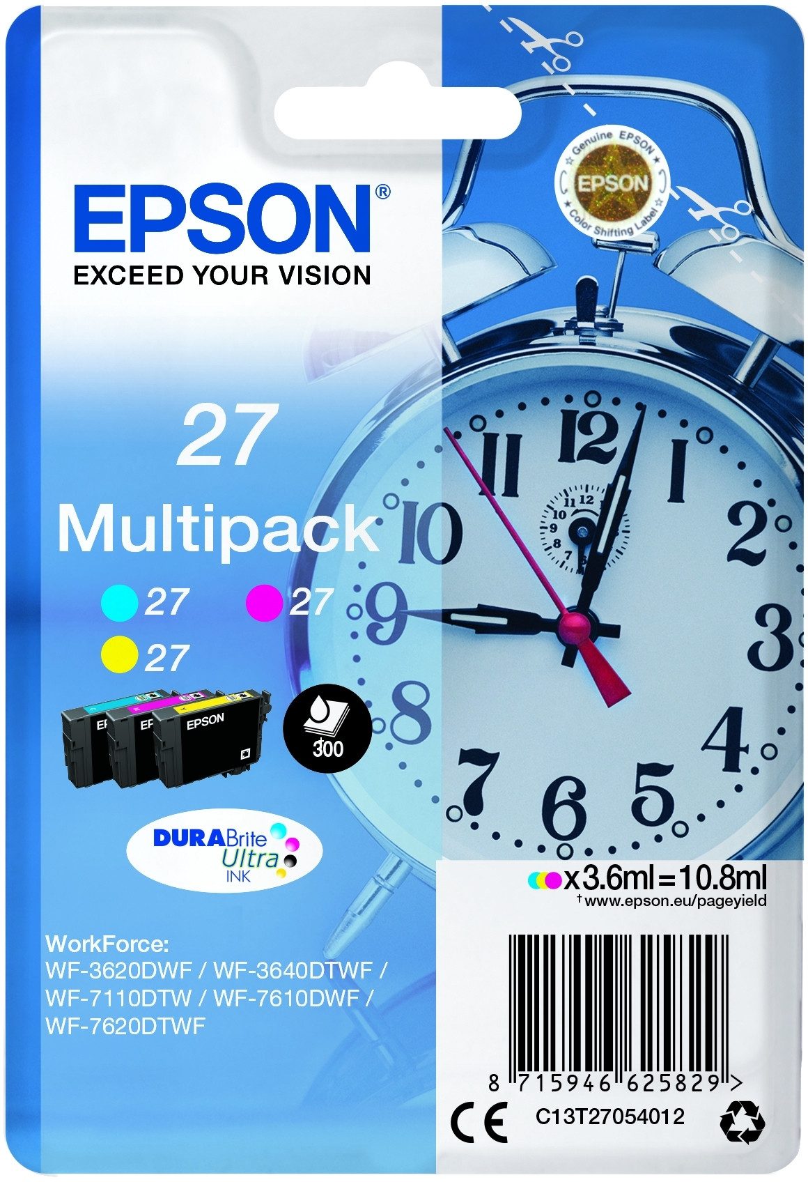 Epson Tintenpatrone Epson T2705 gelb/cyan/magenta (4 Stück) Nachfülltinte (x)