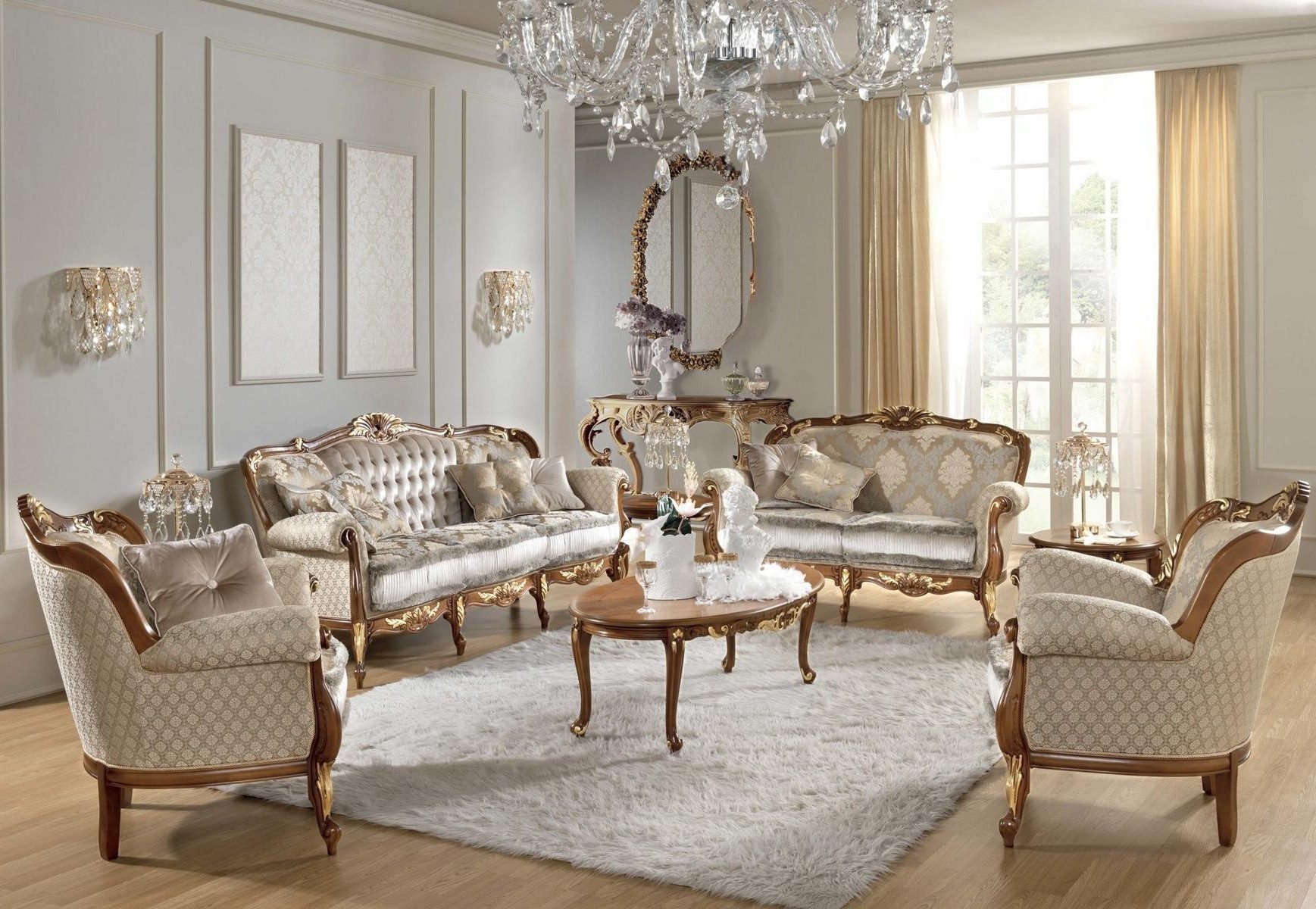 Xlmoebel Polstergarnitur Klassische italienische Sofagarnitur 3+2 jvmoebel®, (2-tlg), Made in Europa