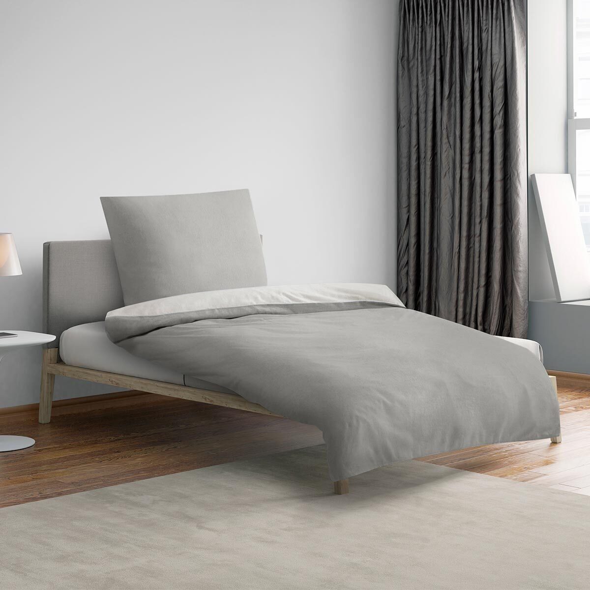 TRAUMSCHLAF Bettwäsche Uni Melange, Flanell, 3 teilig, zeitlose Uni Bettwäs günstig online kaufen