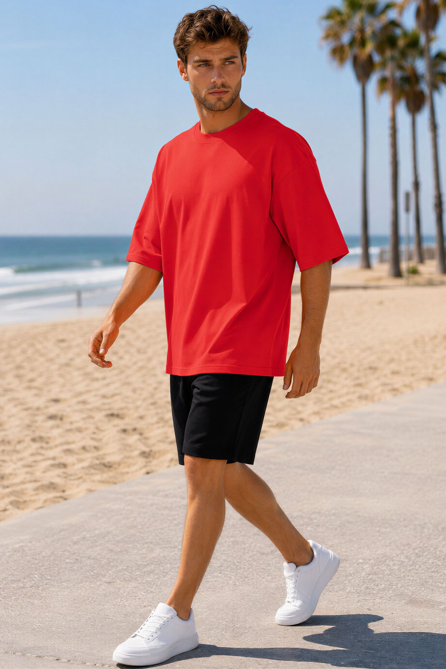 Reichstadt Oversize-Shirt Herren Oversized Kurzarmshirt 25RS070 in kräftigen Farben