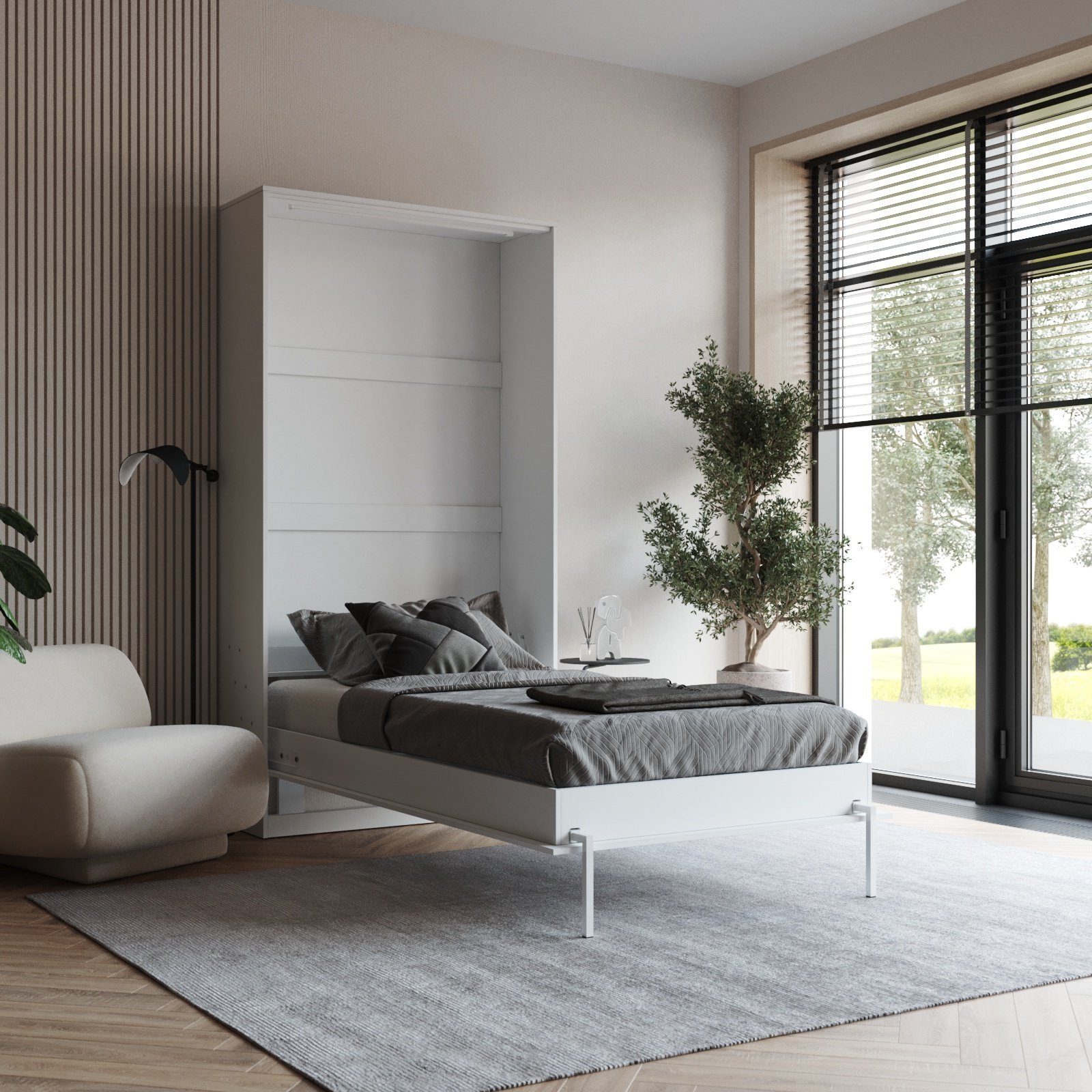 Laros-Living Schrankbett Vertikal Weiß 100/140/160 patentierte günstig online kaufen