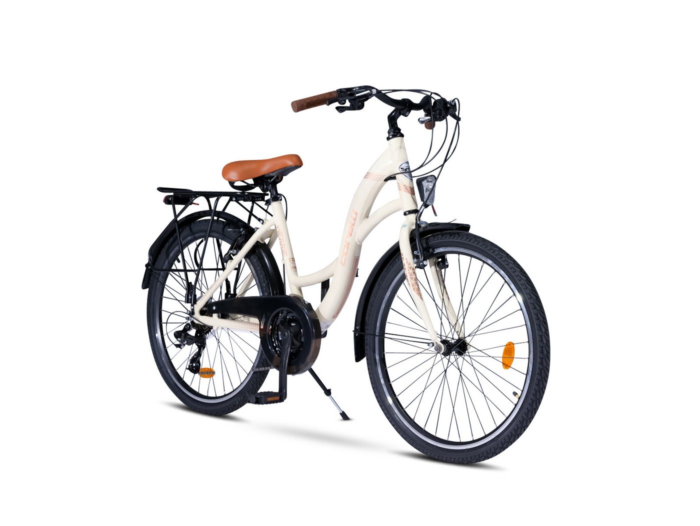 Thumbnail - Toys Store Cityrad 26" Zoll Alu City Bike Mädchen Fahrrad Aluminium Shimano 21 Gang RH44, 21 Gang, Shimano