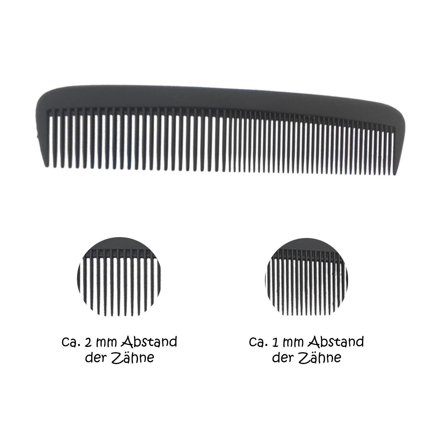 Wundmed Haarkamm Taschenkamm Schwarz 1 Stück für Reise & Styling, (stück, 1 tlg., Taschenkamm), Taschenkamm Kamm Herrenkamm Haarpflege Frisörbedarf Friseurbedarf Frie