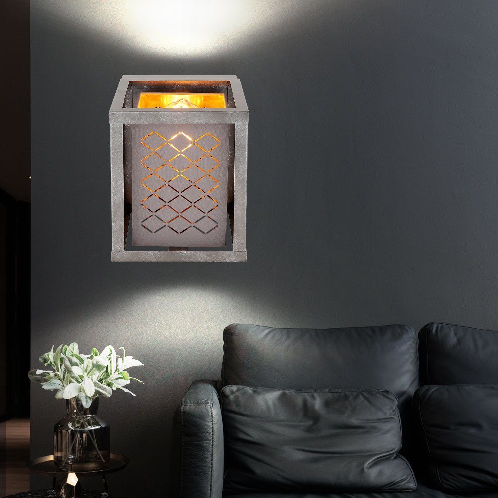 etc-shop Wandleuchte, nicht Wohnzimmerleuchte Wandleuchte Flurleuchte Leuchtmittel inklusive, Textil Design Wandlampe grau