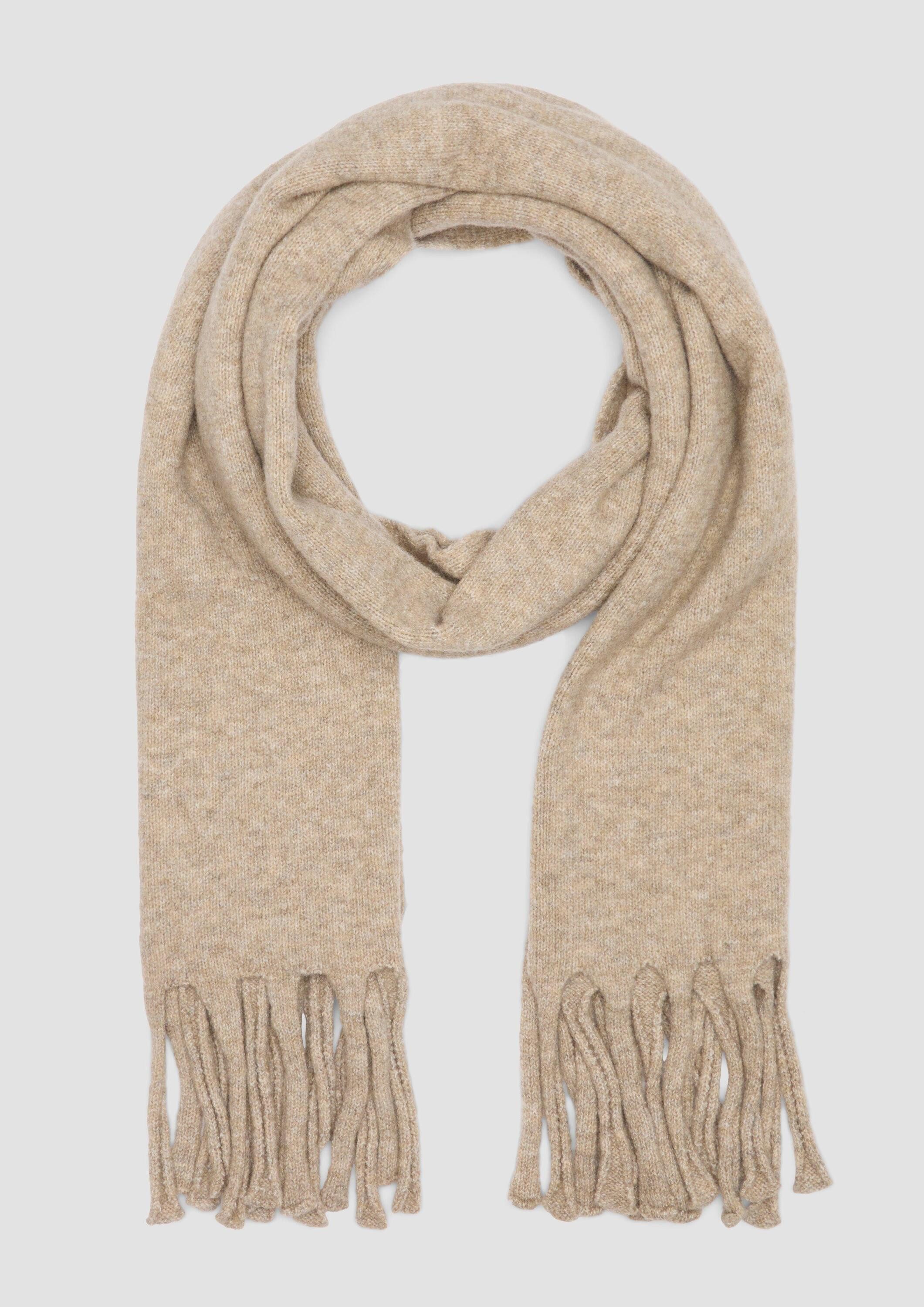 s.Oliver Schal Tuch, Gestrickter Schal mit Fransen günstig online kaufen