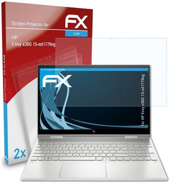 atFoliX Schutzfolie Displayschutz für HP Envy x360 15-ed1779ng, (2 Folien), Ultraklar und hartbeschichtet