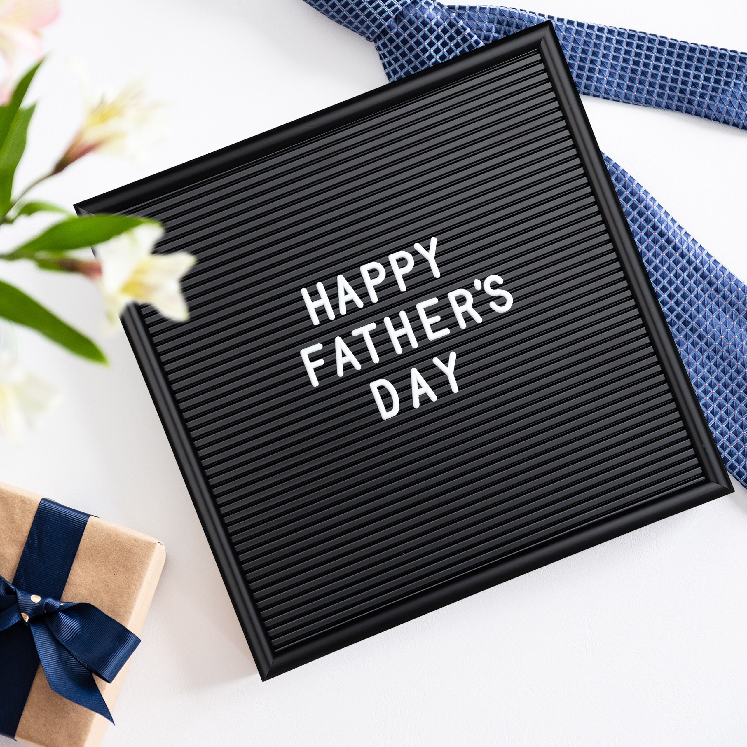 relaxdays Memoboard Letterboard 30 x 30 cm, schwarz günstig online kaufen