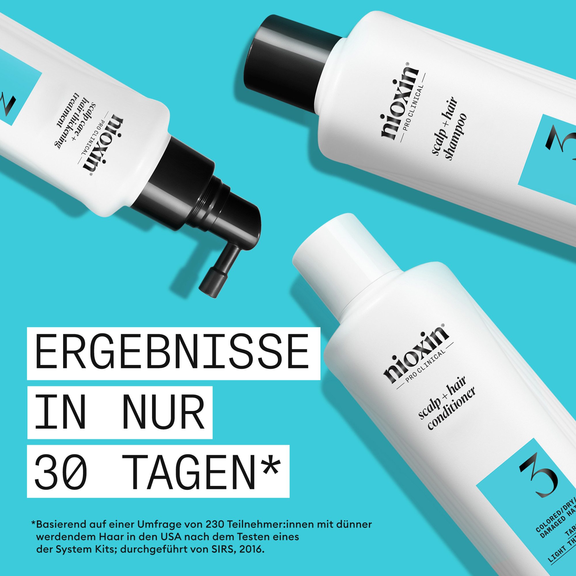Nioxin Haarpflege-Set NIOXIN SCALP + HAIR THICKENING SYSTEM 3, Set, 3-tlg., mehr Volumen, schützt vor Haarbruch, speziell für coloriertes Haar