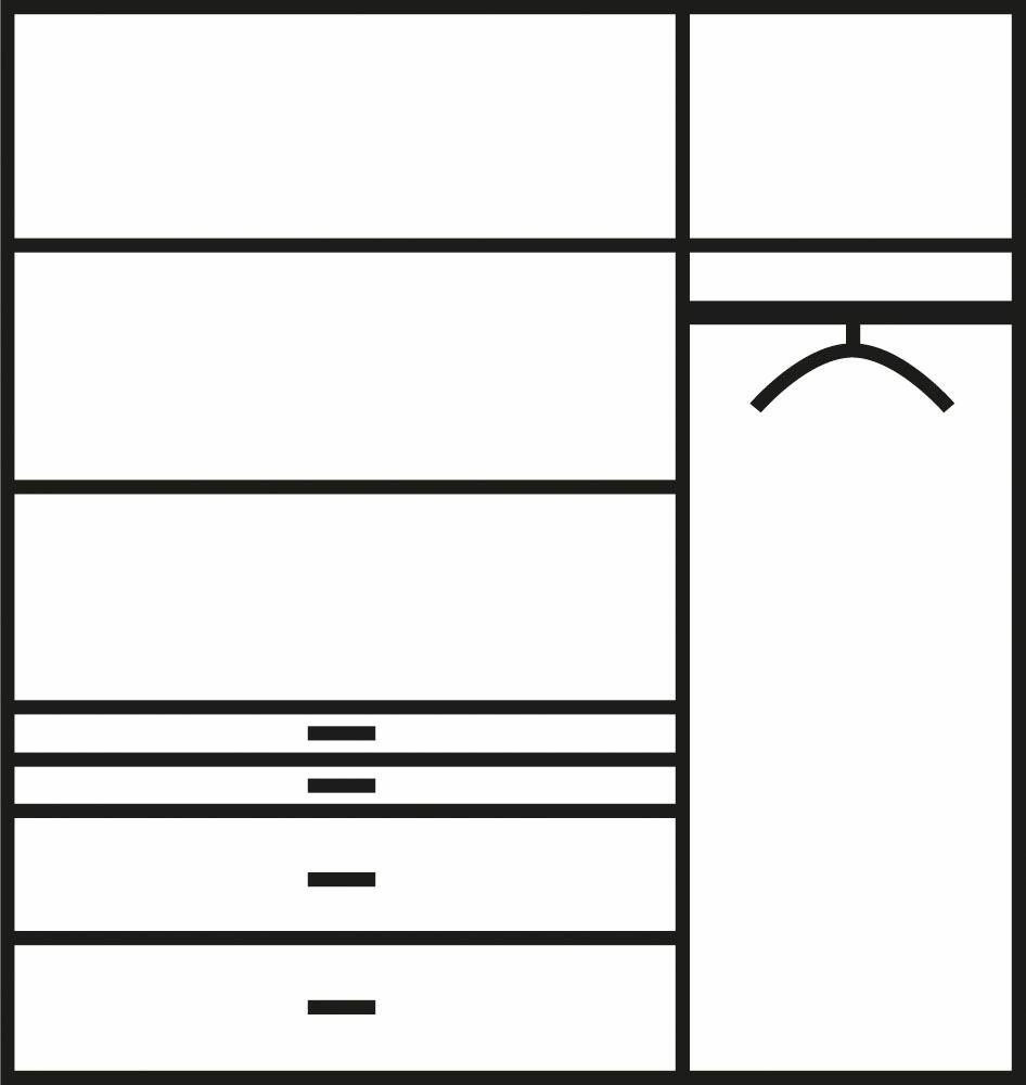 rauch Kleiderschrank Harburg mit Artisan/weiß Spiegel eichefarben