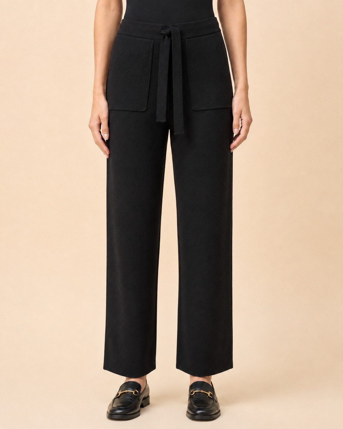 Passioni Strickhose Straight Fit mit Tunnelzug
