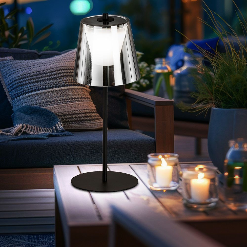 FISCHER & HONSEL Außen-Tischleuchte, LED-Leuchtmittel fest verbaut, Warmweiß, Tischleuchte Außenleuchte Dimmbar LED Gartenlampe Balkonleuchte IP44-