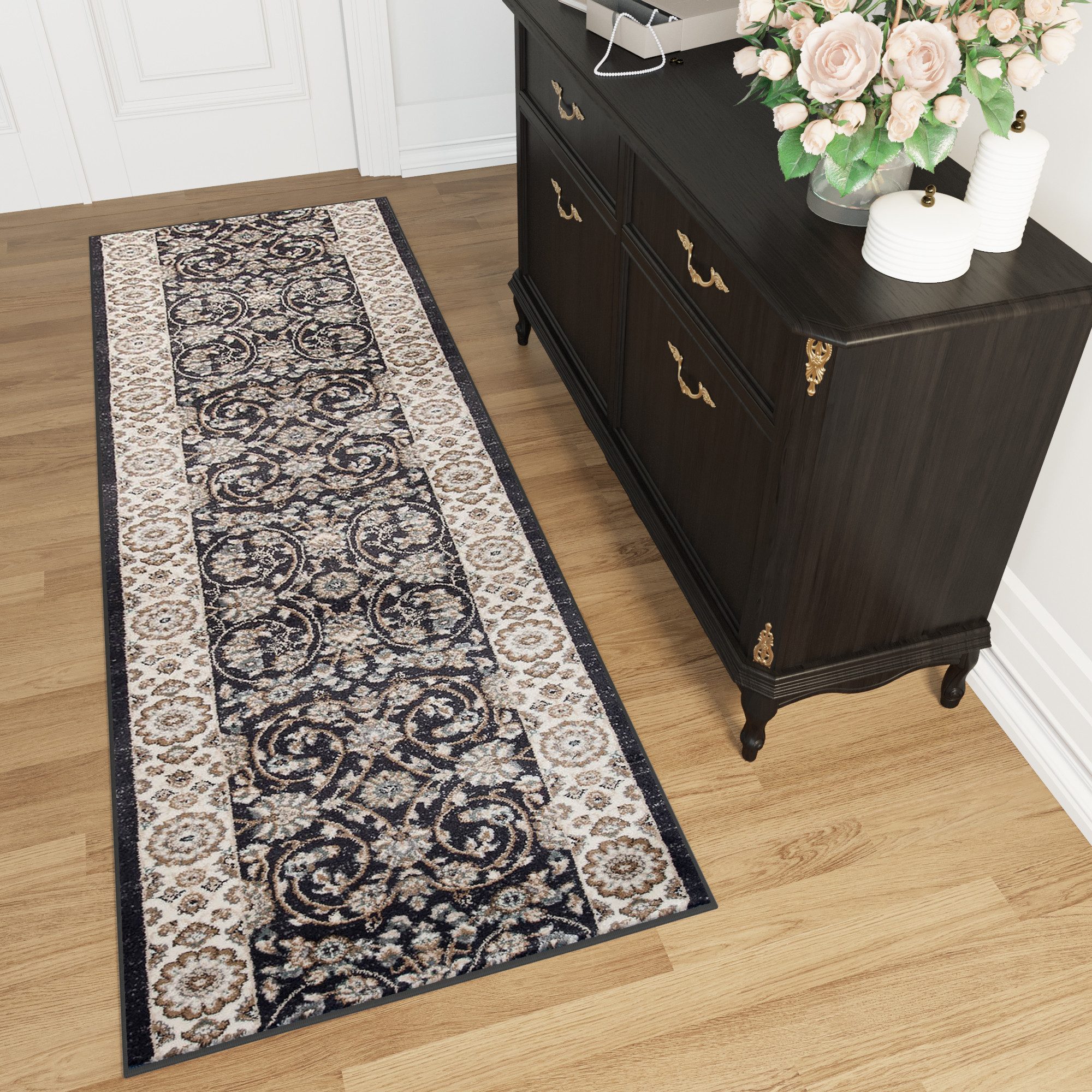 Tapiso Läufer COLORADO, rechteckig, Höhe: 10 mm, Flur Klassisch Kurzflor Muster Schlafzimmer Wohnzimmer