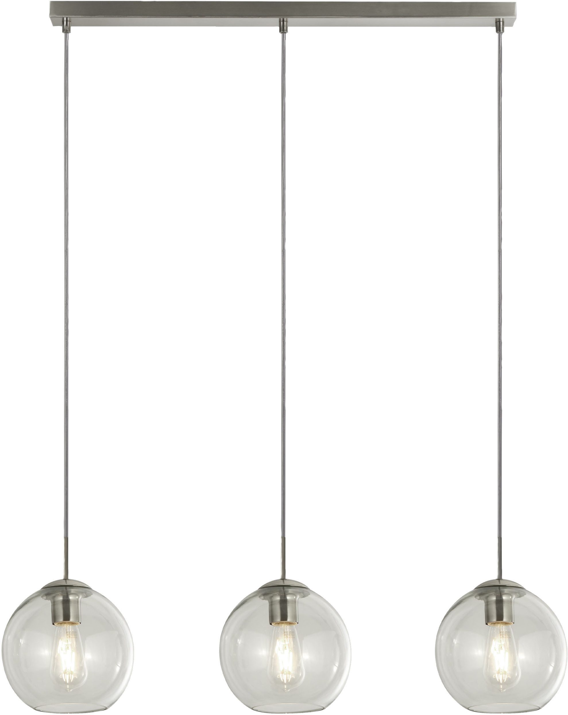 Searchlight Pendelleuchte Balls 3Lt Pendelleuchte - Chrommetall & Glas, ohne Leuchtmittel