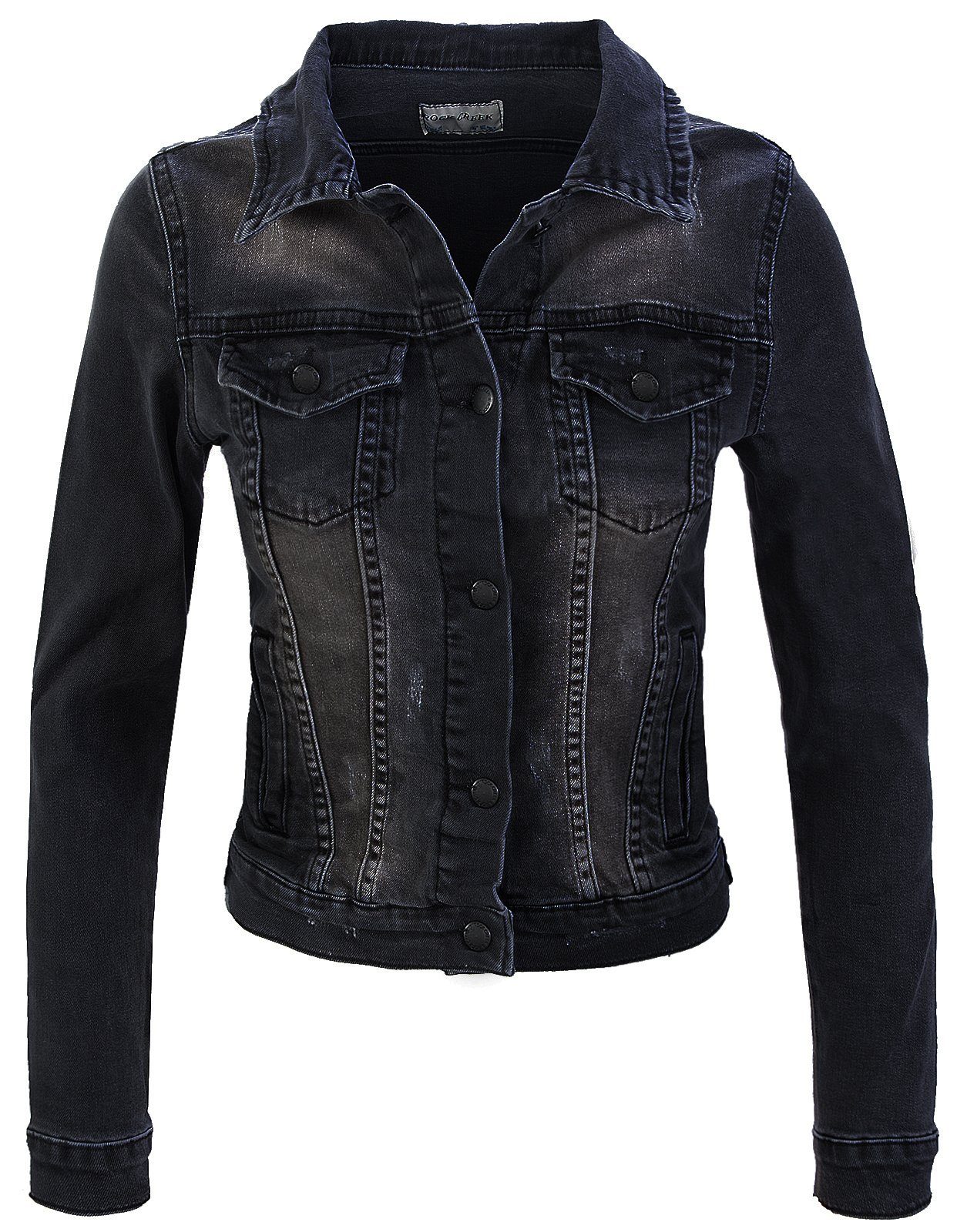 Damen Denim Schwarz Creek D-401 Rock Jeansjacke Jeansjacke