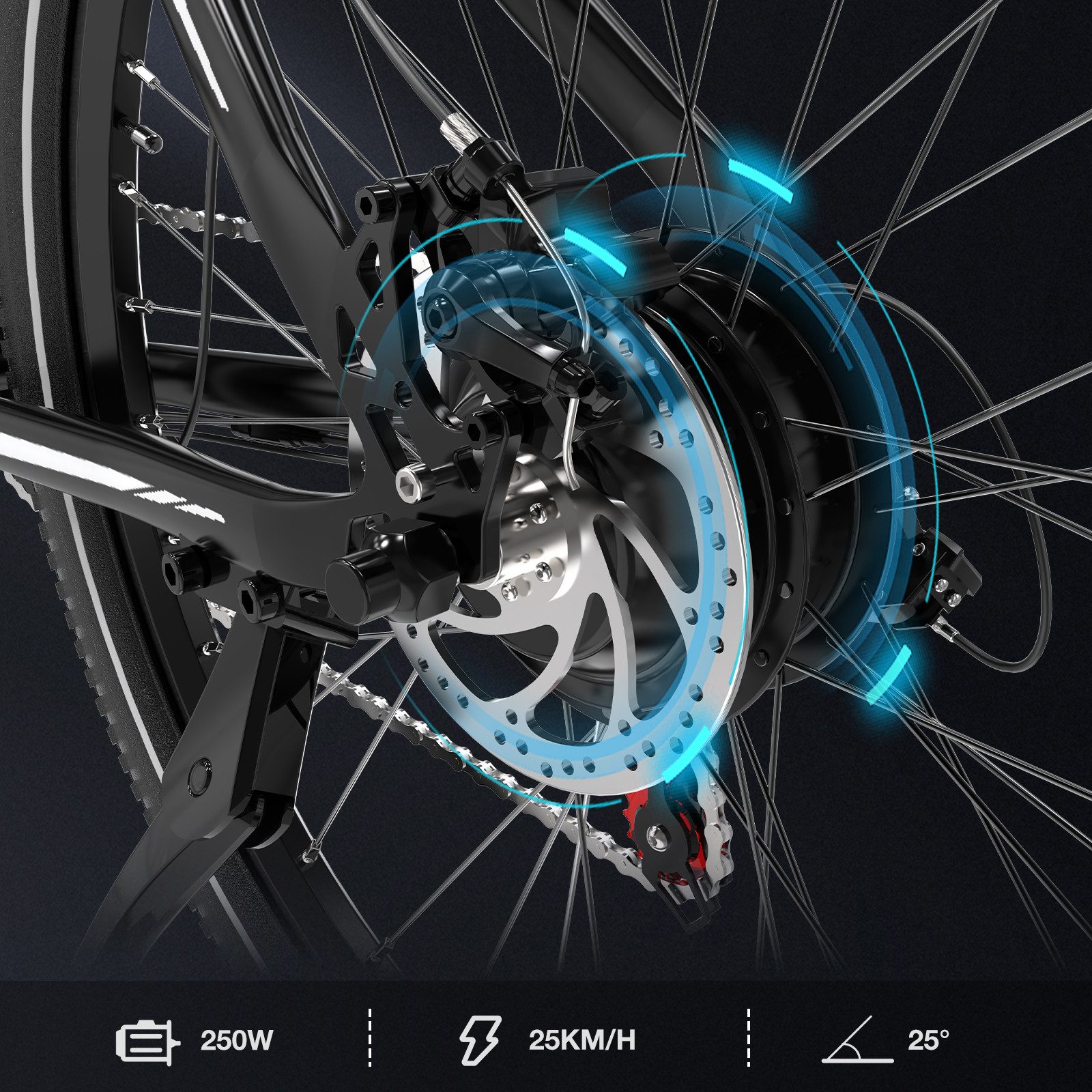 EVERCROSS TECH E-Bike Cityrad für Pendler,27,5-Zoll-Elektrofahrrad,36V 13AH AKKU, 7 Gang, Heckmotor, 468 Wh, 1 Gang, 250W, 468 Wh,E-Citybike mit Schloss, Pumpe – Bild 4 von 5