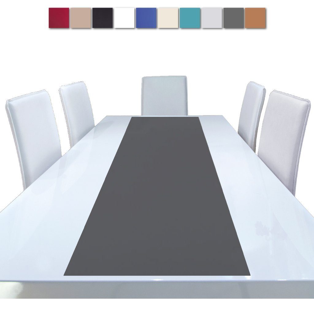 Platzmatte und 140x40cm Tischläufer Tischdecke Designs dekorativ, Anthrazit Ellen Microfaser, Bestlivings pflegeleicht (1-tlg), versch. Tischdeko Platzset viele
