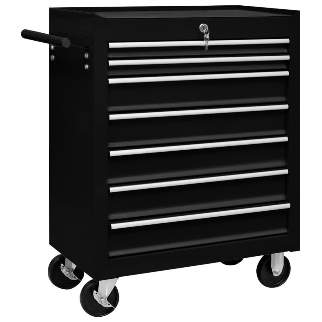 vidaXL Rollwagen Тележка для мастерских mit 7 Выдвижные ящики Schwarz, (1 St)