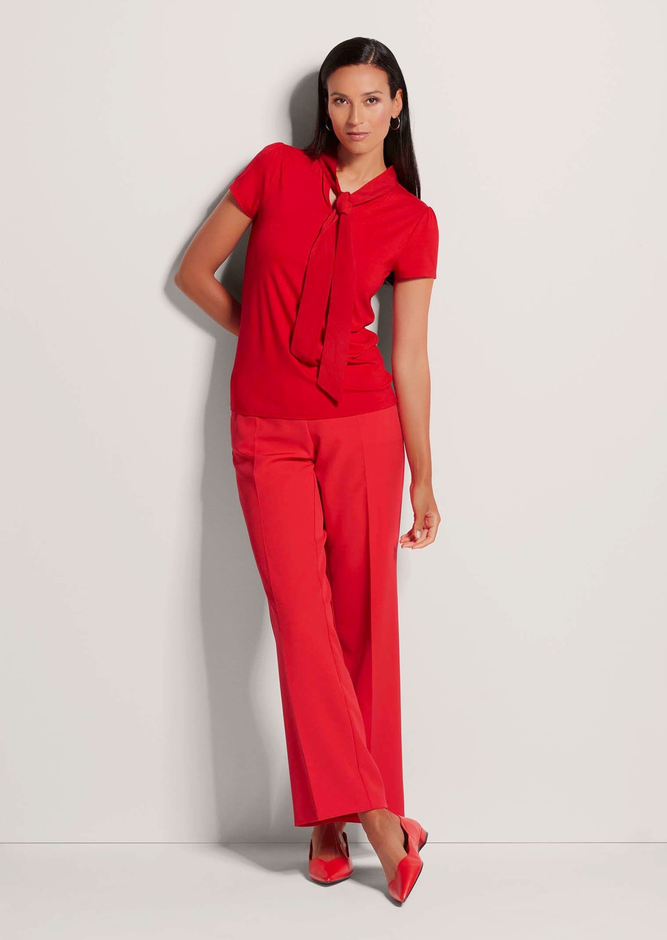 MADELEINE Kurzarmshirt Kurzarmoberteil mit Schluppe Schickes Blusenshirt mi günstig online kaufen