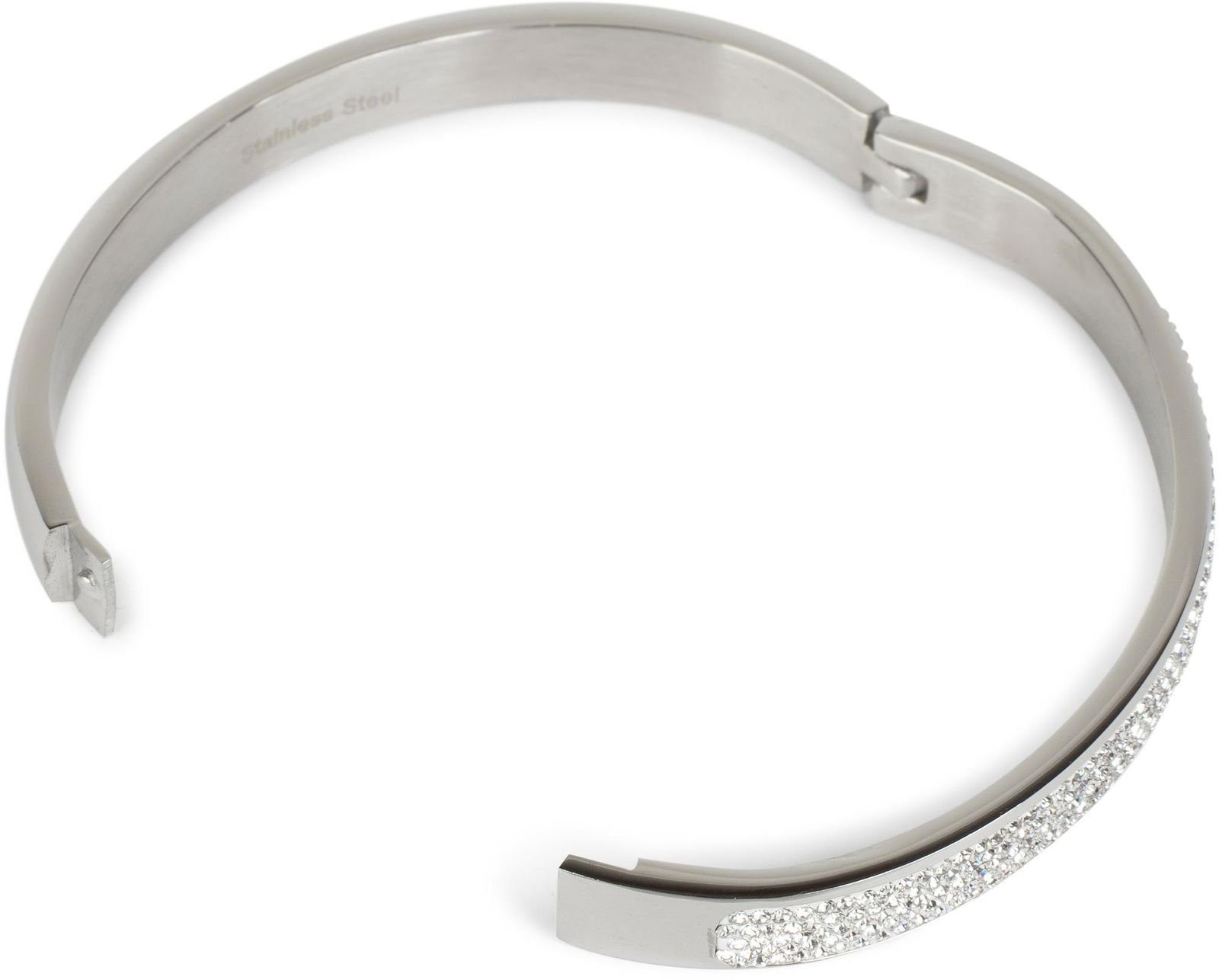 styleBREAKER Armreif Edelstahl Armreif mit Strass günstig online kaufen