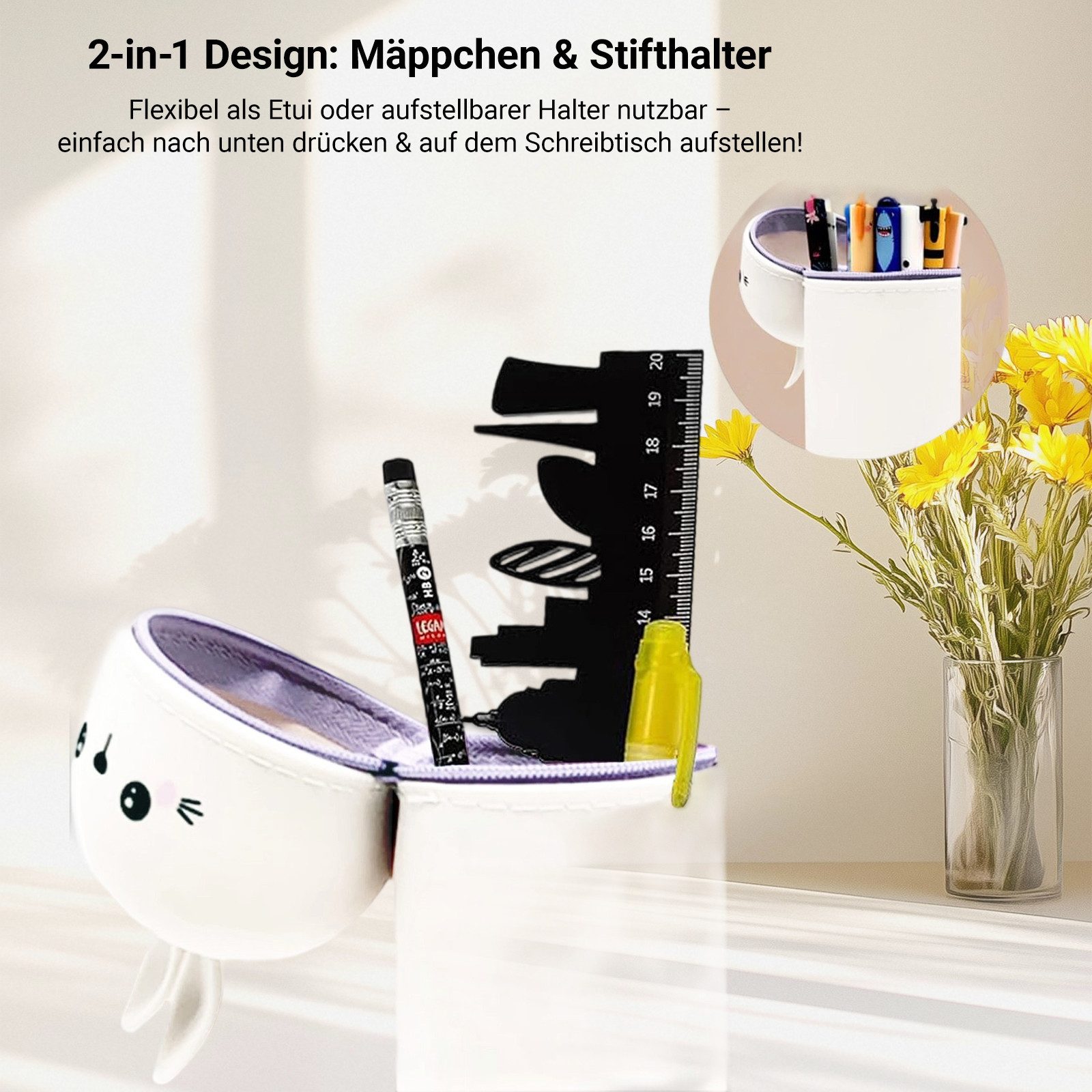 MODFU Federmäppchen 2-in-1 Silikon Stifthalter Stiftemäppchen günstig online kaufen