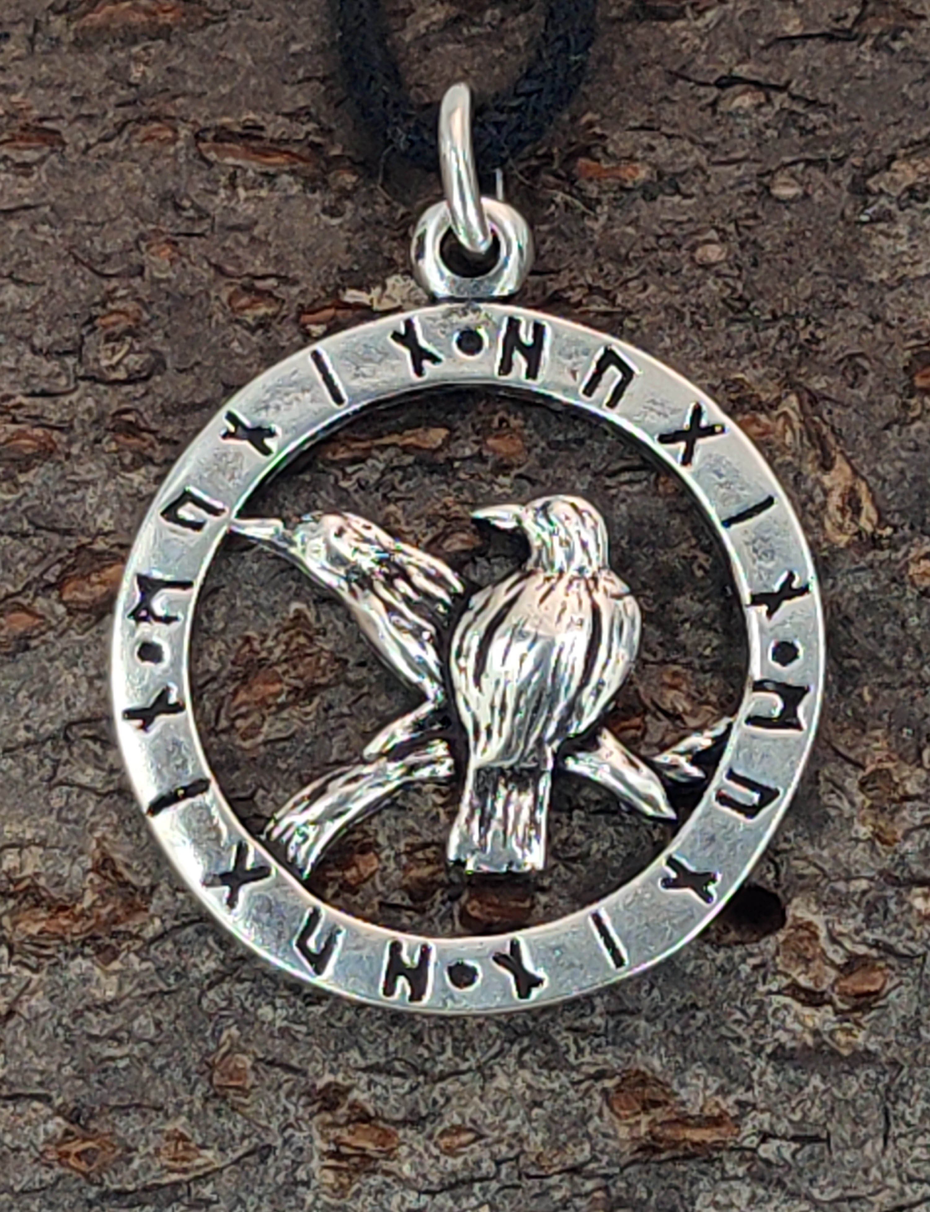 Kiss of Leather Kettenanhänger Odins Raben Hugin Munin Sterling Silber 925 günstig online kaufen