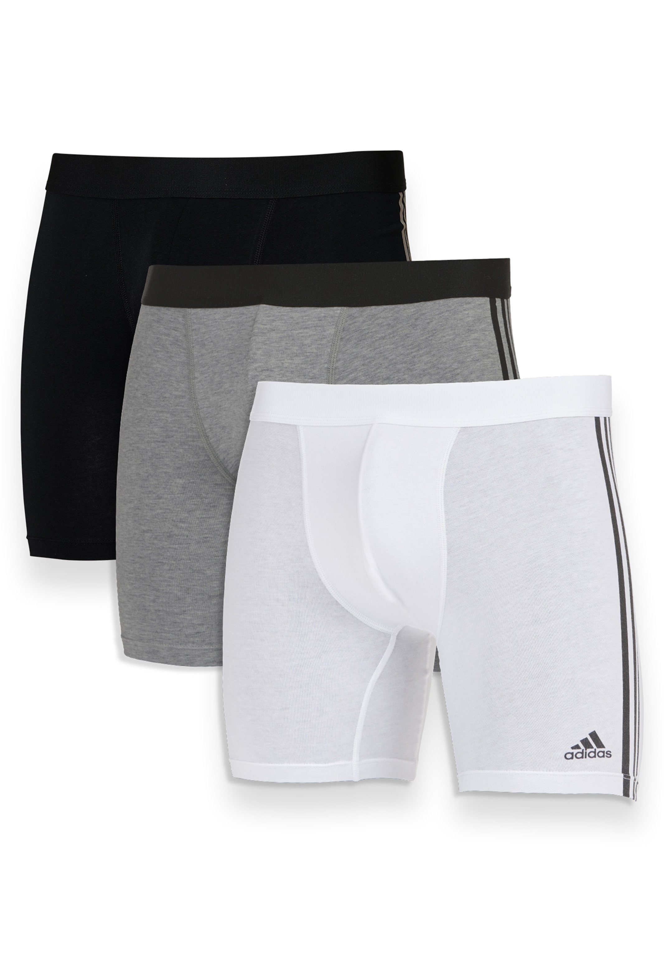 adidas Sportswear Retro Boxer Active Flex Cotton 3 Stripes (Spar-Set, 3-St) Long Short / Pant - Baumwolle - Ohne Eingriff - Mehrfarbig