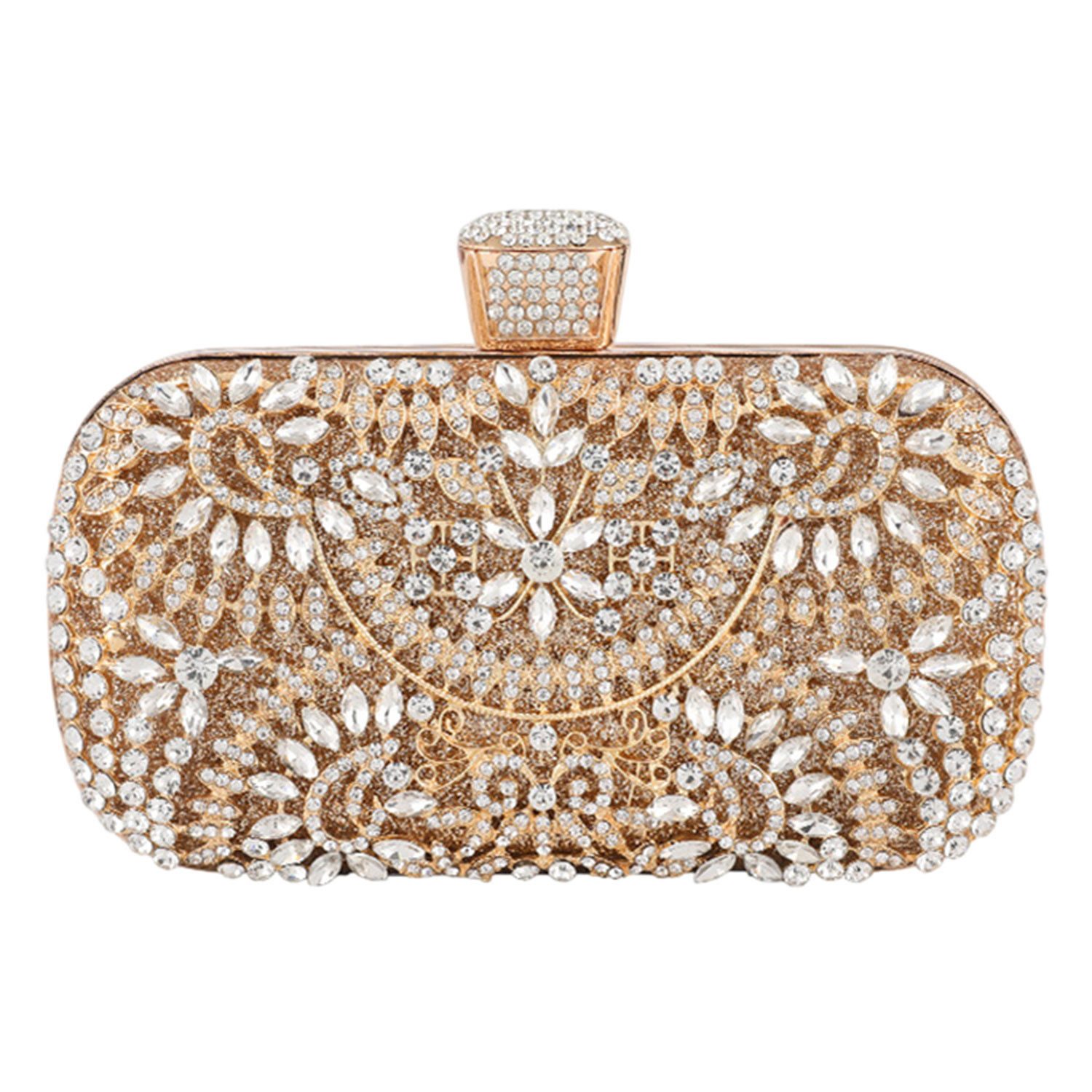 Abendtasche Elegante Damen Clutch Glitzer Abendtasche mit Strass