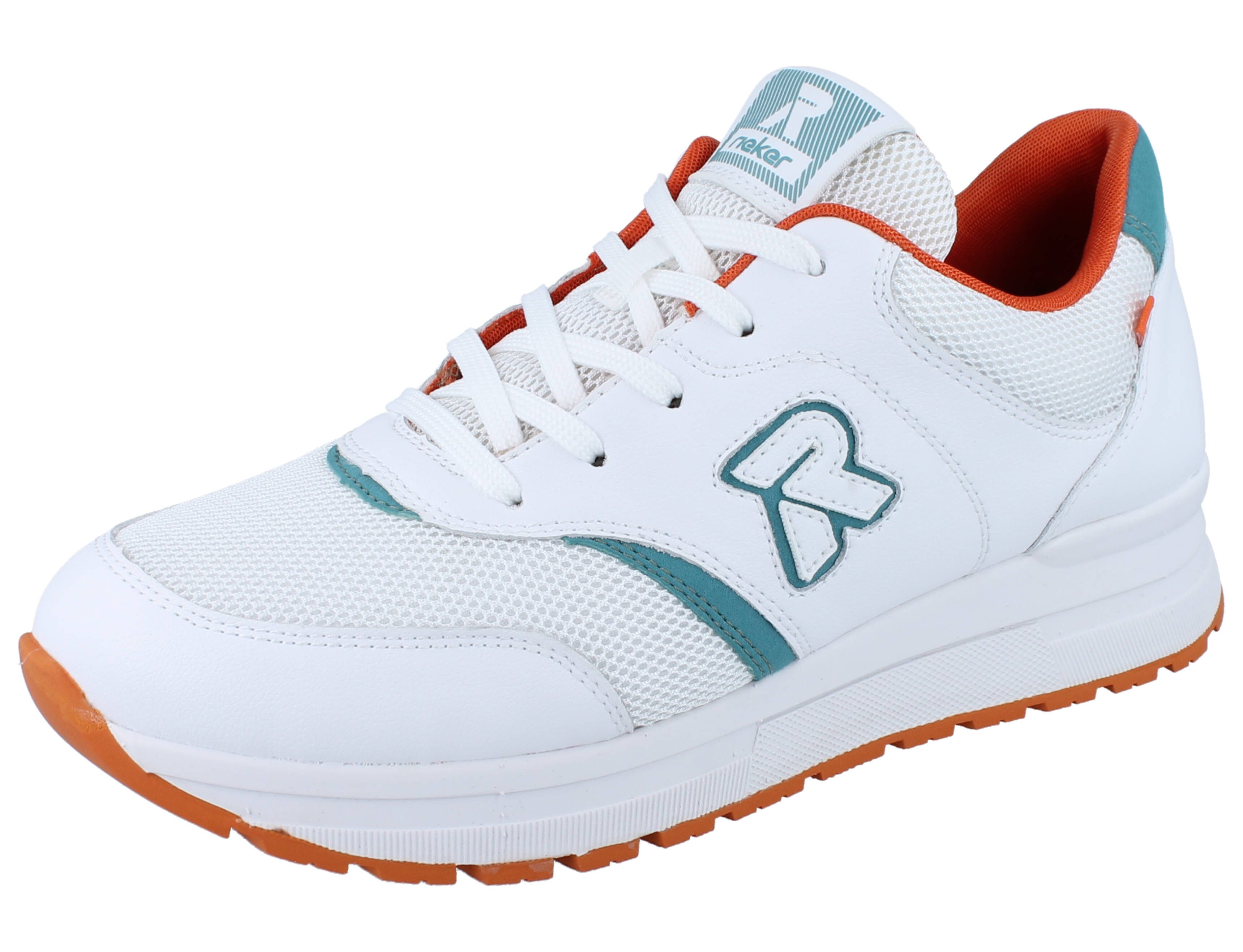 Rieker RIEKER Valetta Damen Sneaker weiss - Größe: 39 Schnürschuh Wechselfußbett