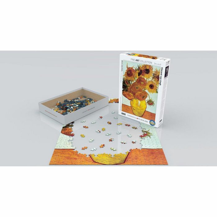EUROGRAPHICS Puzzle Zwölf Sonnenblumen in einer Vase von van Gogh 1000 Puzzleteile PI10457