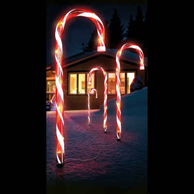 LEX Weihnachtsfigur LED-Zuckerstangen 4er Set - Batteriebetrieben