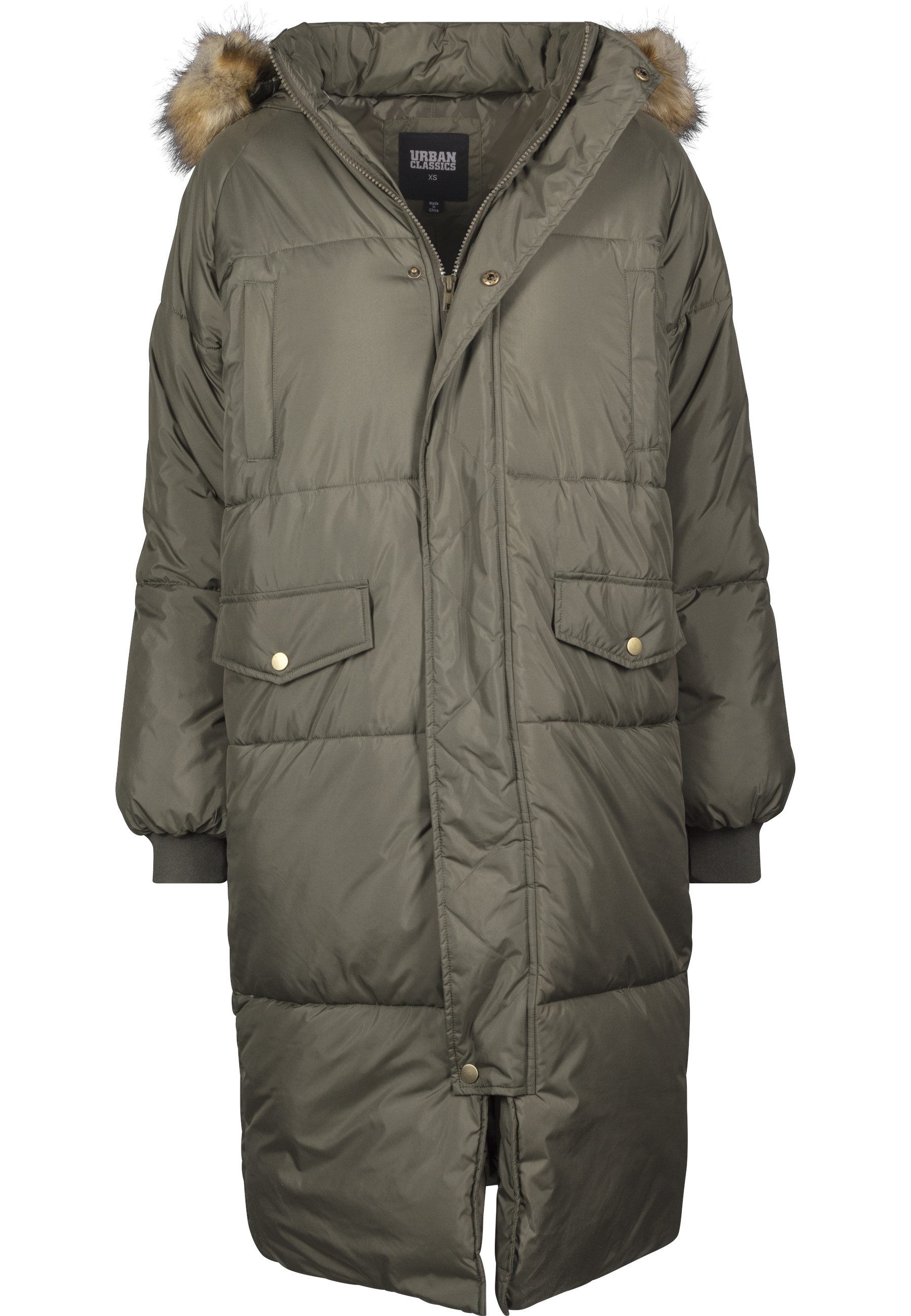 URBAN CLASSICS Winterjacke Urban Classics Damen Ladies Oversize Faux Fur Puffer Coat (1-St)