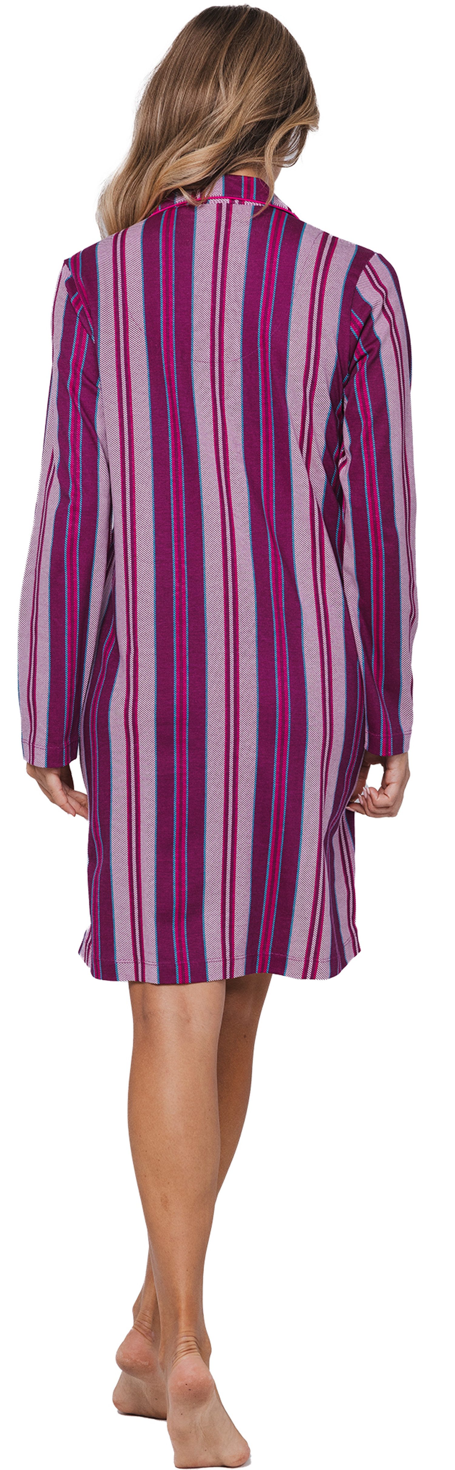 Rebelle Nachthemd Damen Schlafshirt geknöpft (1-tlg) Baumwolle