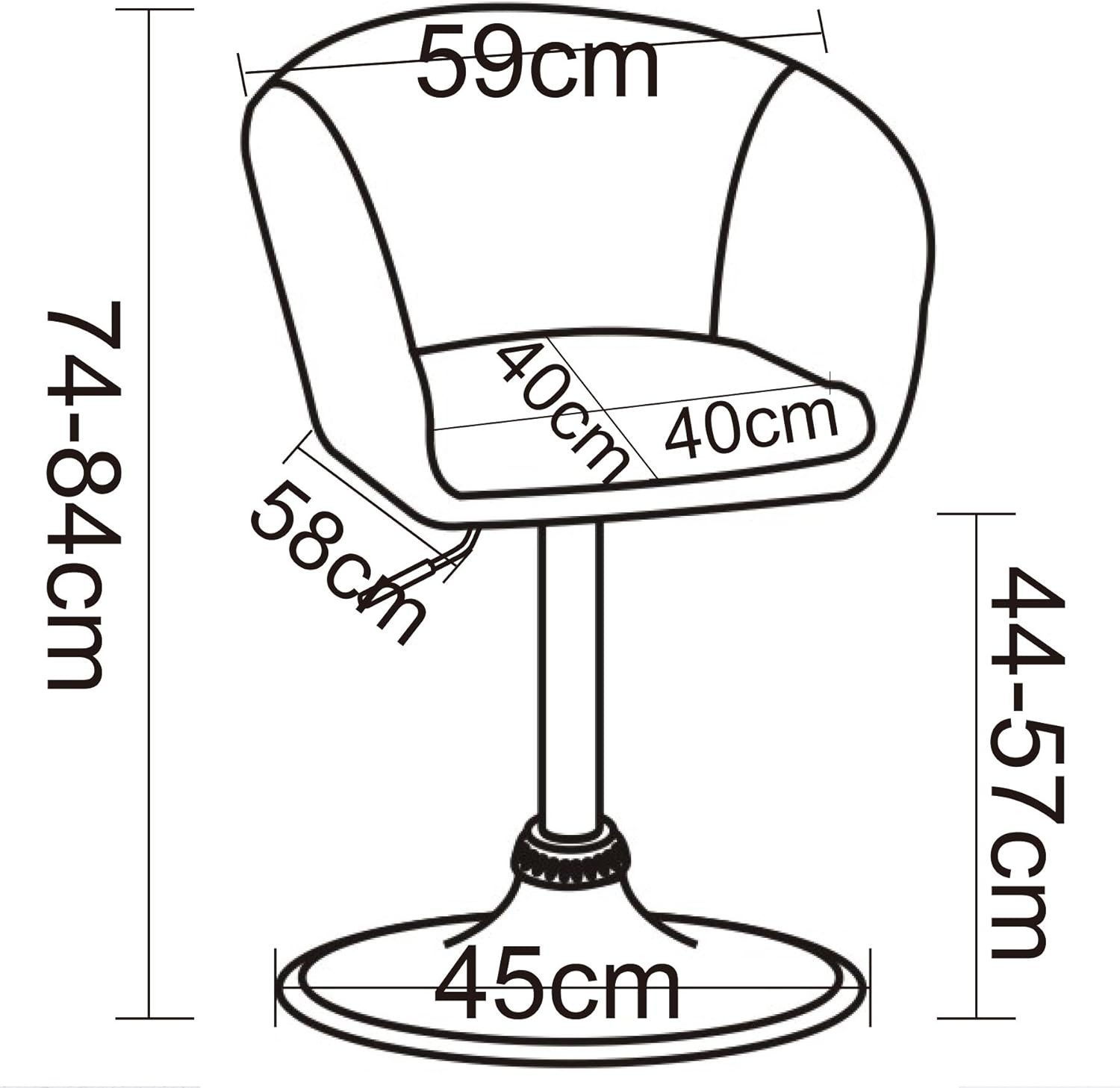 Woltu Barhocker (1 St), Barsessel Höhenverstellung mit Armlehne und Rücklehne
