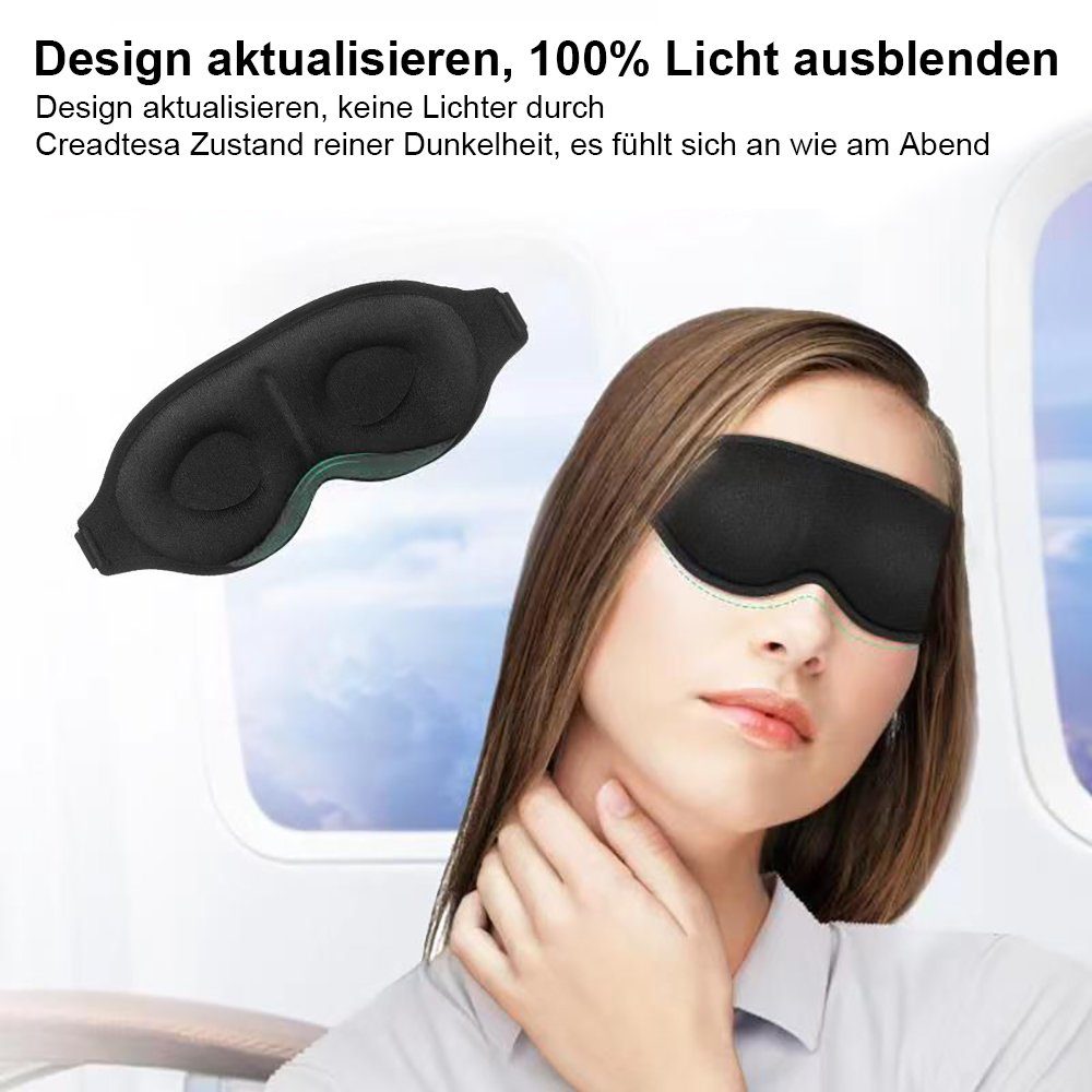 2Pack Augenmaske für Damen Und Herren mit Gummiband für einen tiefen und erholsamen Schlaf Komplett Dunkelheit gegen Licht Schlafmaske Premium Schlafmaske ,3D Augenmaske schlafen bequem und weich 