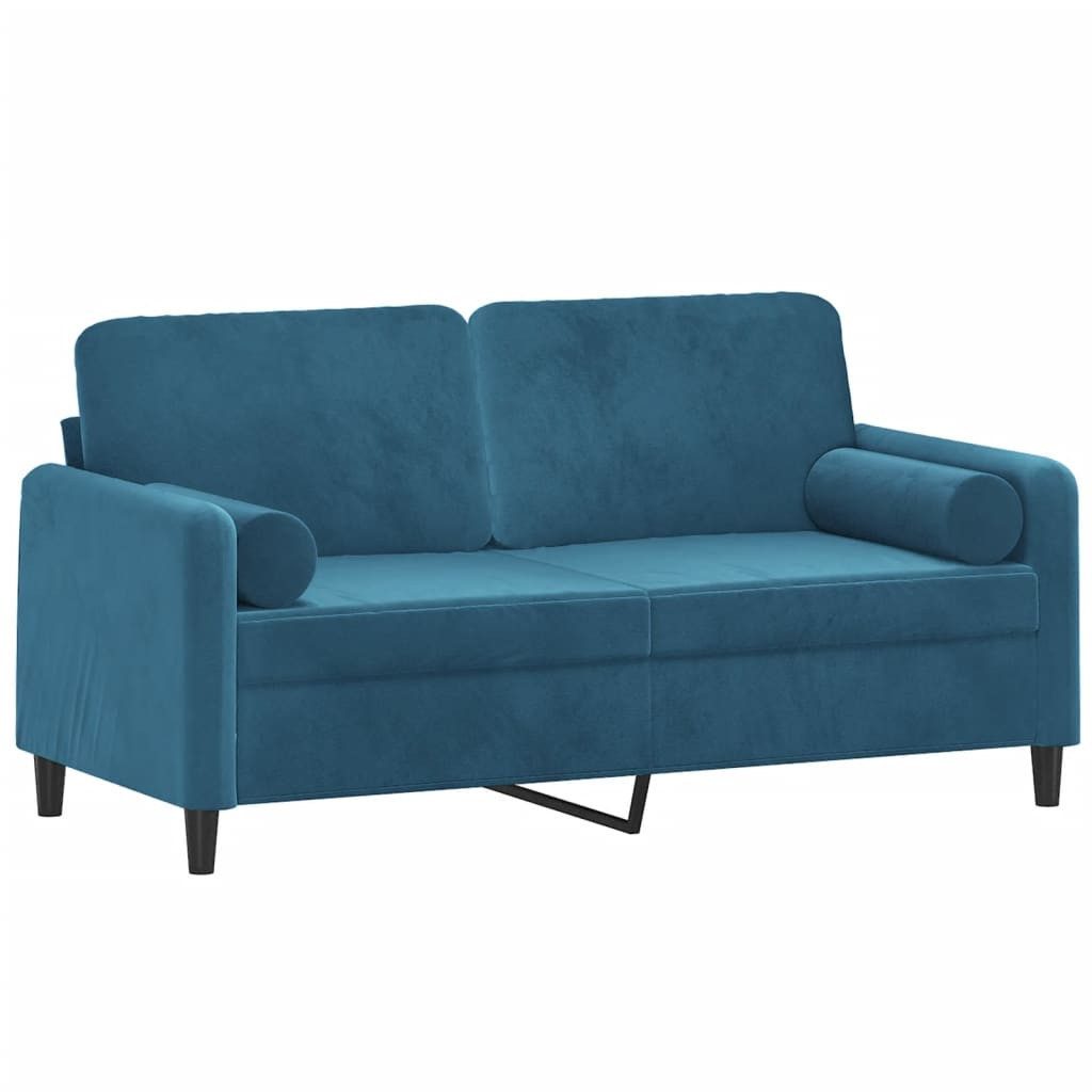 vidaXL Sofa 2-Sitzer-Sofa mit Zierkissen Blau günstig online kaufen