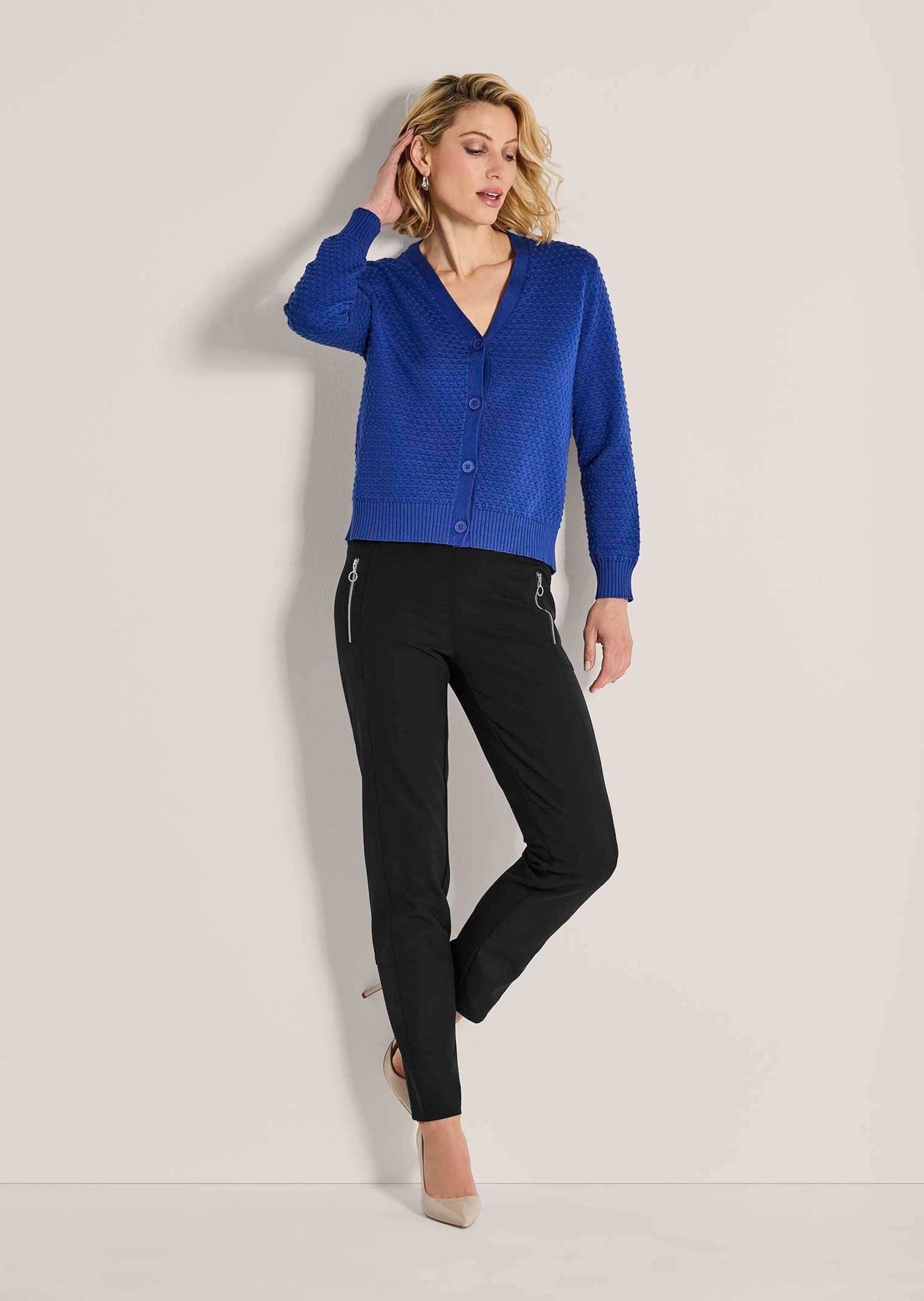 MADELEINE Stoffhose Schmale Stretchhose mit Zier-Zipper Slim Fit Hose mit S günstig online kaufen