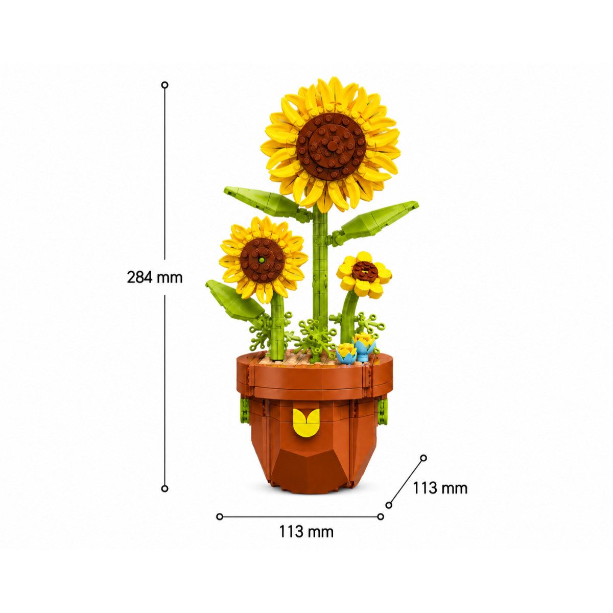 R2 Invest Klemmbaustein Set Sonnenblumen in Blumentopf 359 Teile ab 6 Jahren Spielbausteine, (359 St)