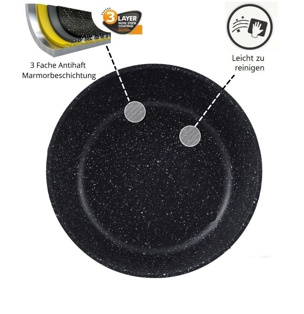 Cheffinger Kochtopf Kochtopfset 20-24-28cm 6-tlg Topf Induktion Alu Guss Geschirr, (6-tlg)