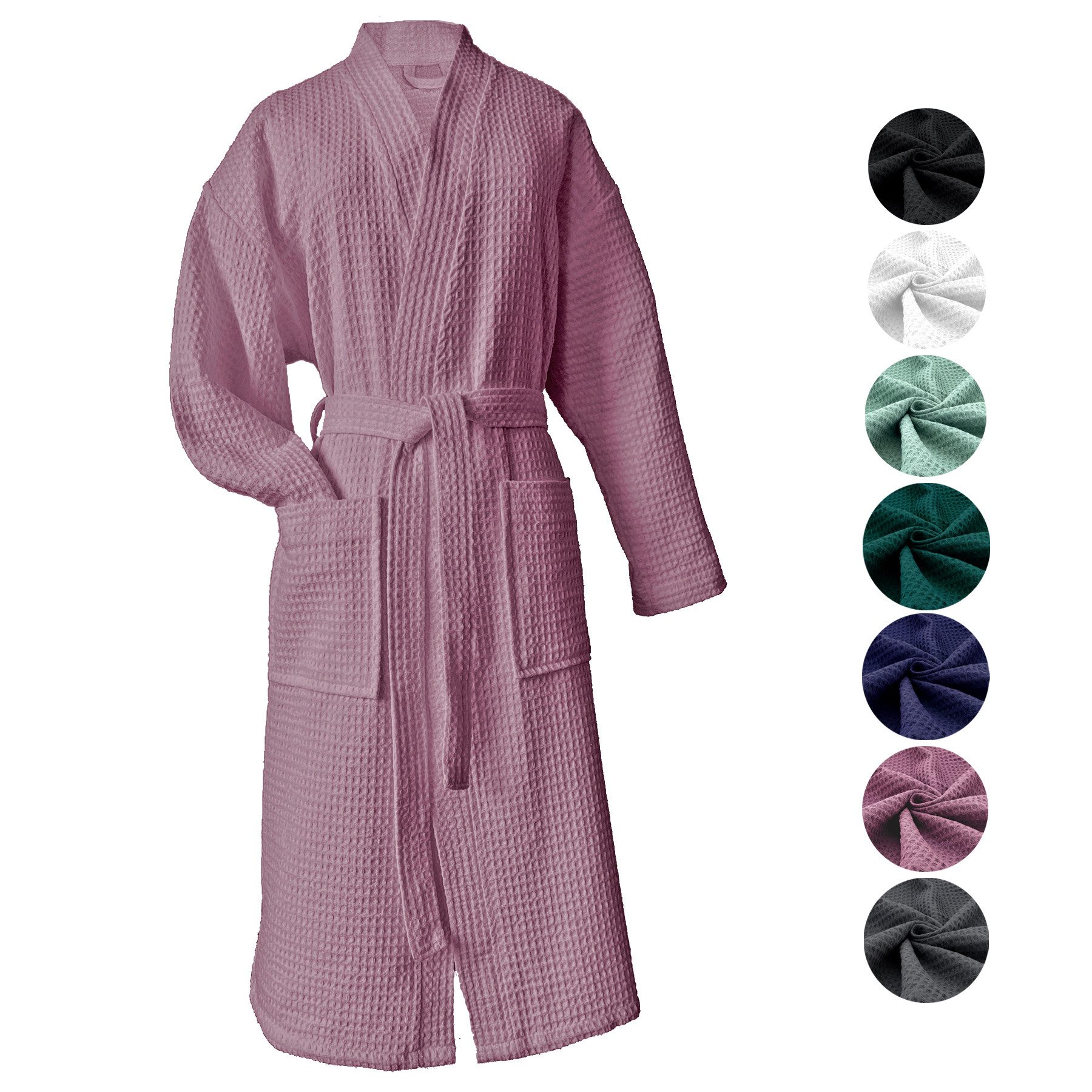 heimtexland Bademantel Reisebademantel Saunamantel Waffelpique Bademantel, günstig online kaufen