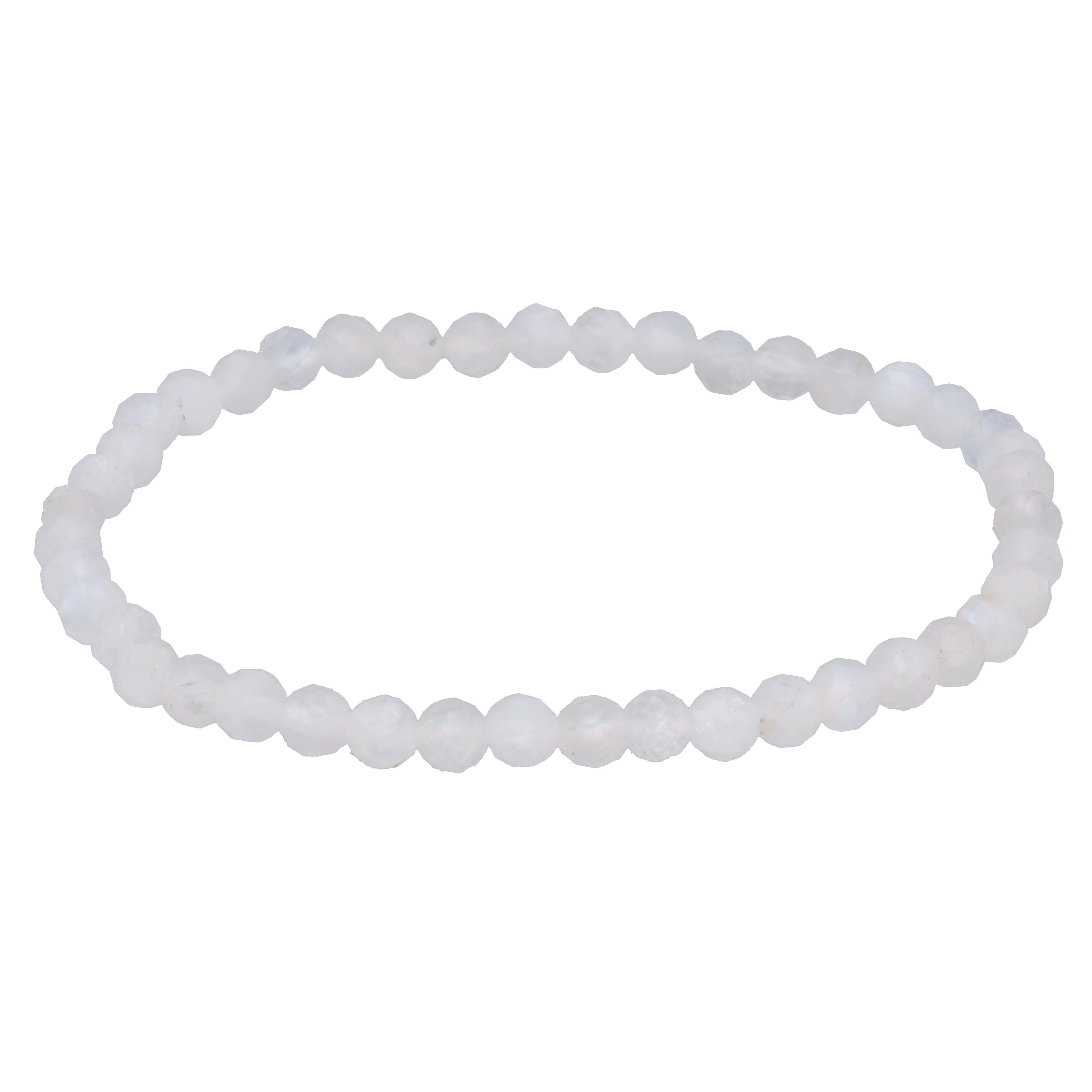 Lebensquelle Plus Armband Regenbogen-Mondstein, facettiertes Armband, 4 mm