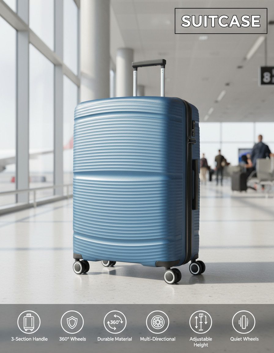 Super Solu Hartschalen-Trolley 24 Zoll / 66cm Hartschalenkoffer aus PP-Kuns günstig online kaufen