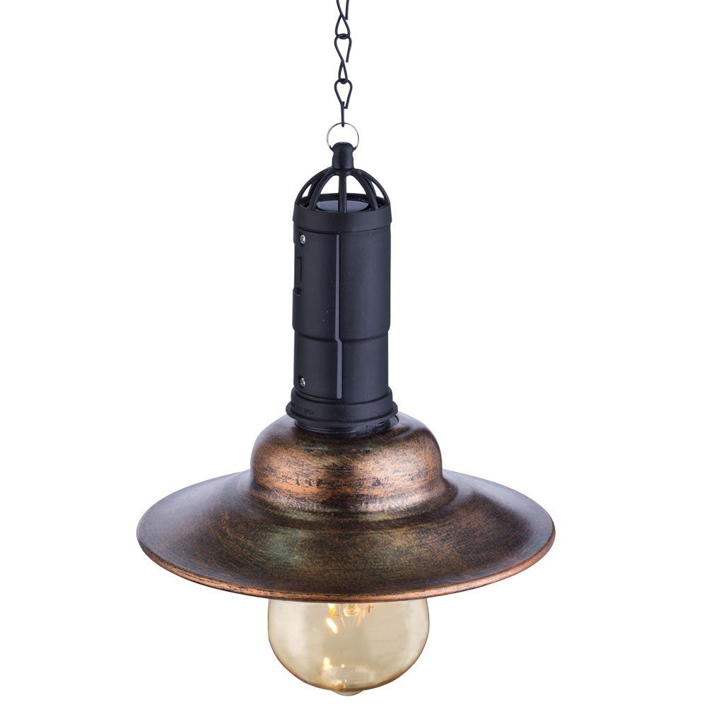 GLOBO LIGHTING LED Solarleuchte, LED-Leuchtmittel fest verbaut, Neutralweiß, Solarlampe Pendelleuchte Außenlampe Glas LED Balkonlampe H 50 cm