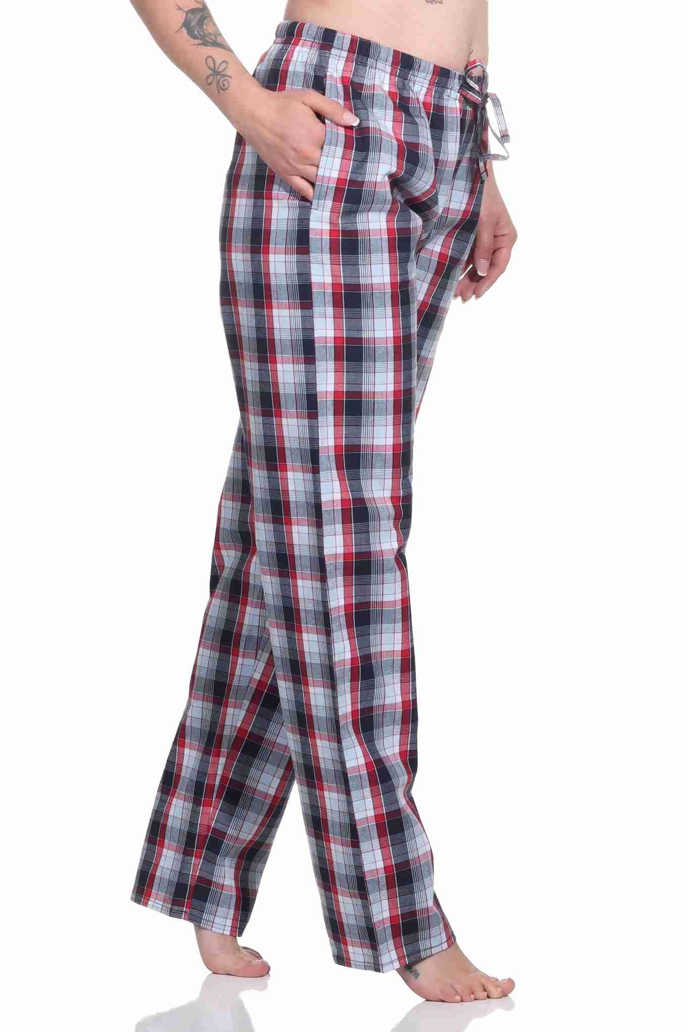 Normann Pyjama Damen Schlafanzug Hose lang gewebt aus Baumwolle – ideal zum relaxen – Bild 2 von 4