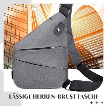 Daisred Umhängetasche Anti-Diebstahl Sling Bag Herren Brusttasche Leichtes Schule Crossbody